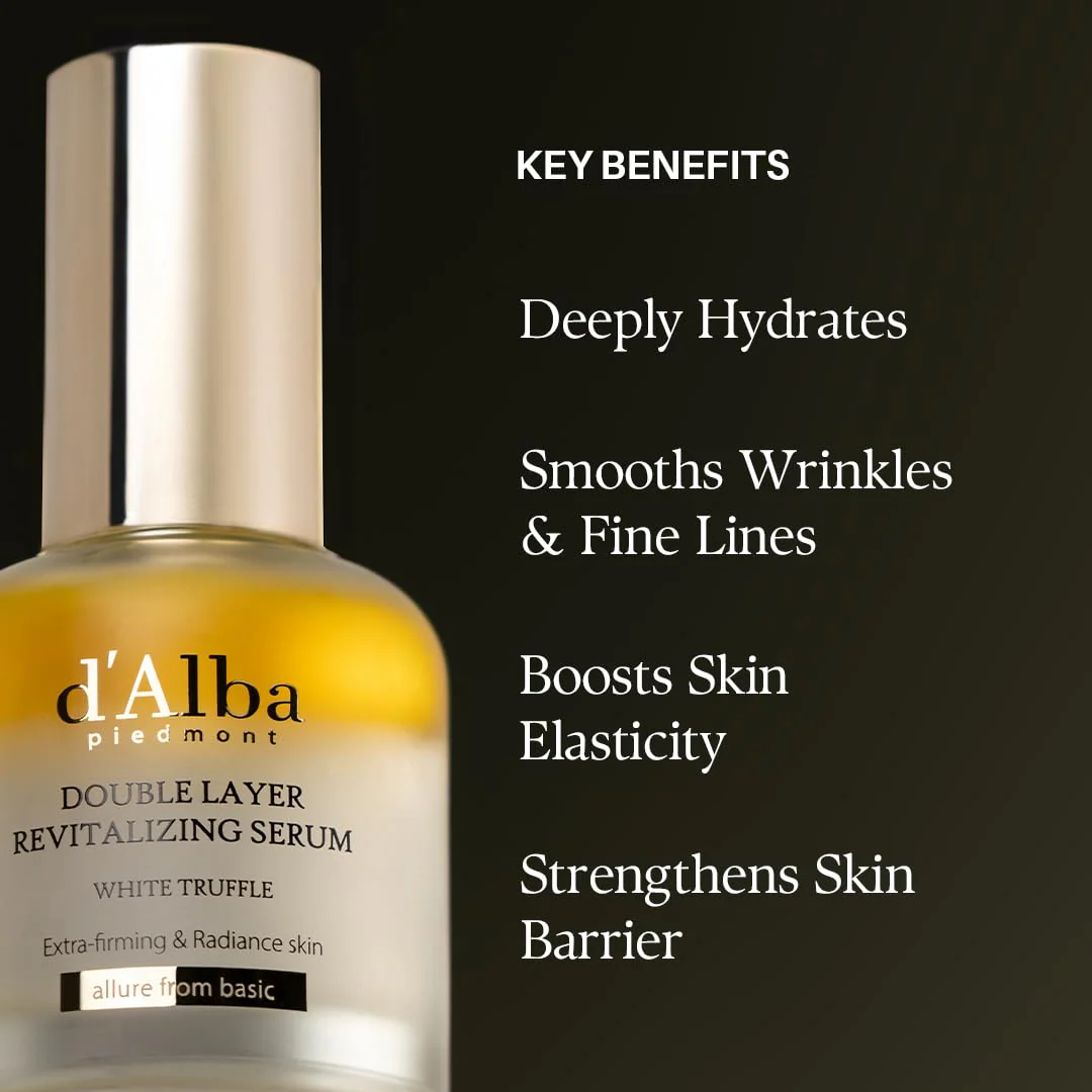 d'alba Piedmont White Truffle Double Layer Revitalizing Serum, 100hr Hydration, Hyaluronic Acid and Centella Asiatica, Skin Firming, Tightening, Long-lasting Korean Skin Care (1.69 fl.oz) - Image 6