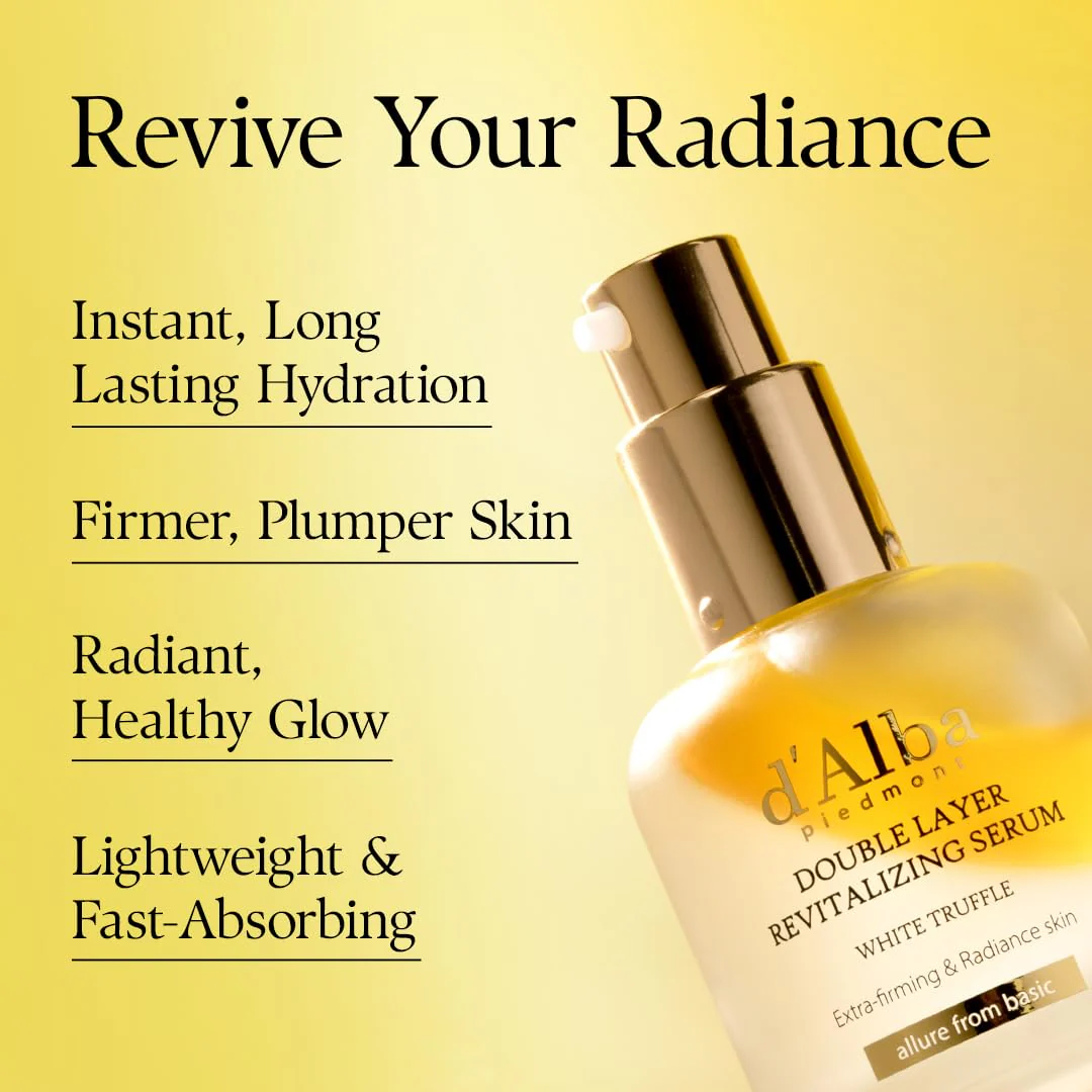 d'alba Piedmont White Truffle Double Layer Revitalizing Serum, 100hr Hydration, Hyaluronic Acid and Centella Asiatica, Skin Firming, Tightening, Long-lasting Korean Skin Care (1.69 fl.oz) - Image 7