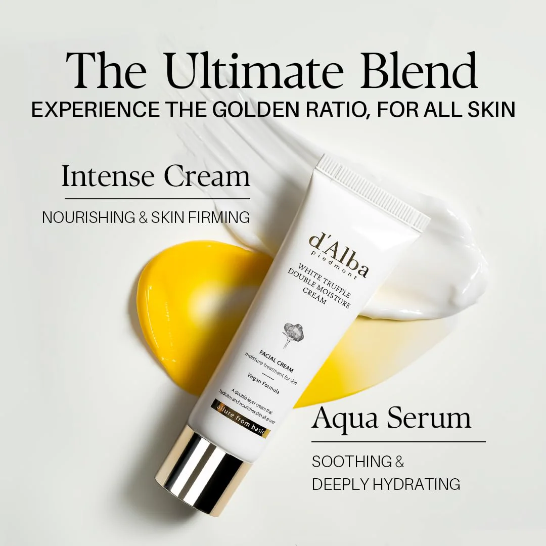 d'alba Piedmont White Truffle Double Moisture Cream, 2-in-1 Face Moisturizer, Vegan Skincare, Vegan Collegen, Skin Firming, Tightening, Dual Formula in ONE tube, Korean Skincare (2.02 oz) - Image 7