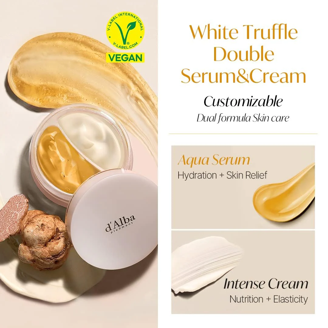 d'alba Piedmont White Truffle Essencial Gift Sets, First Aromatic Spray Serum & Double Serum & Cream, Korean Skin Care Deep Face Moisturizer, Gift for Women - Image 5