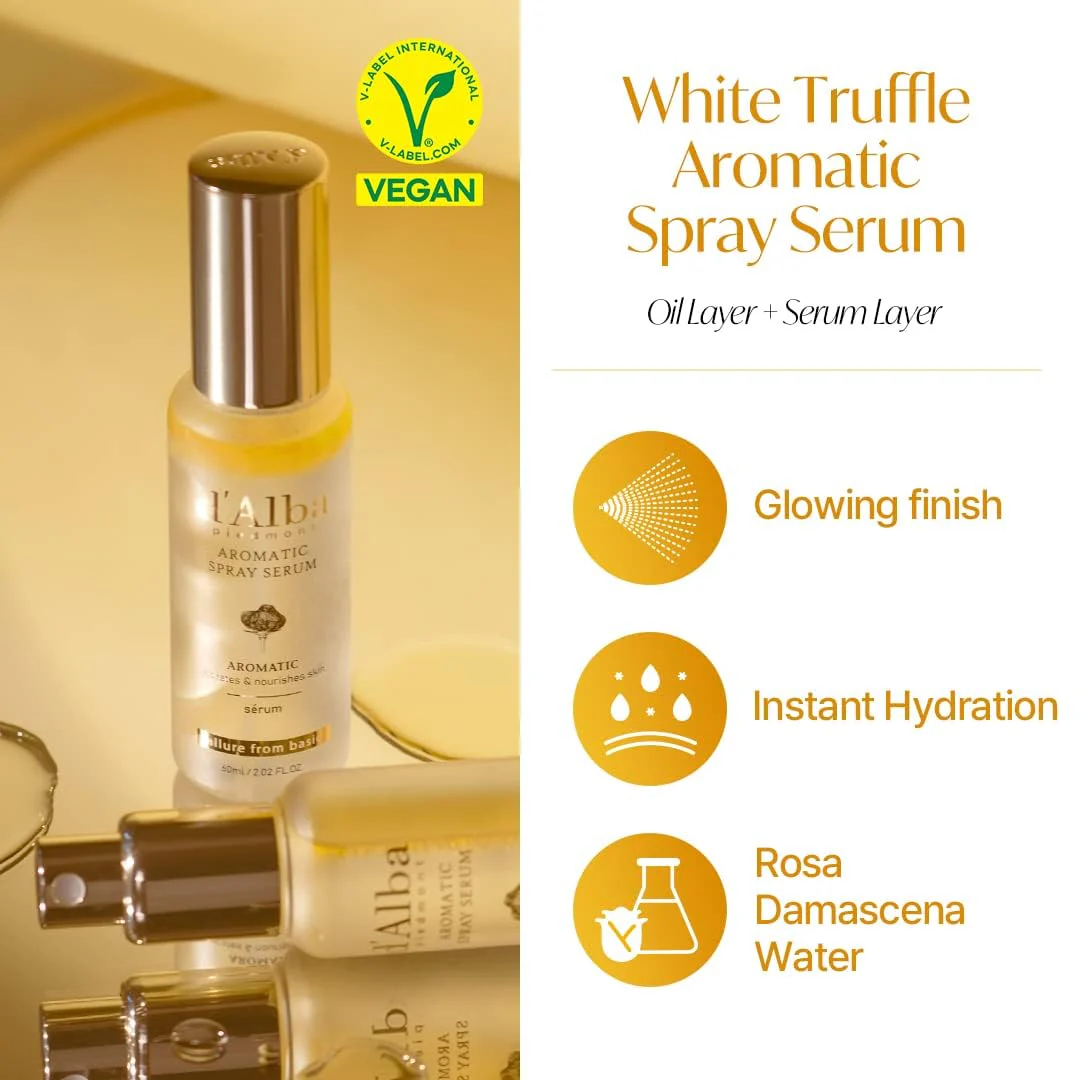 d'alba Piedmont White Truffle Essencial Gift Sets, First Aromatic Spray Serum & Double Serum & Cream, Korean Skin Care Deep Face Moisturizer, Gift for Women - Image 7