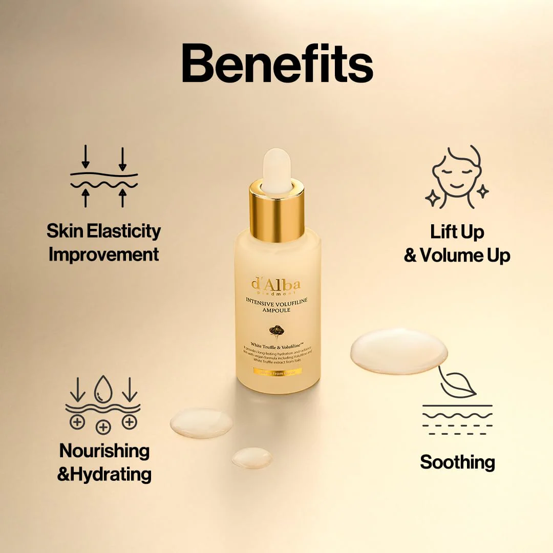 d'alba Piedmont White Truffle Intensive Volufiline Ampoule (1.01 Fl. Oz), Milky Serum, Skin Firming, Volufiline 50,000ppm, elasticity care and nourishment, Korean Skin Care - Image 6