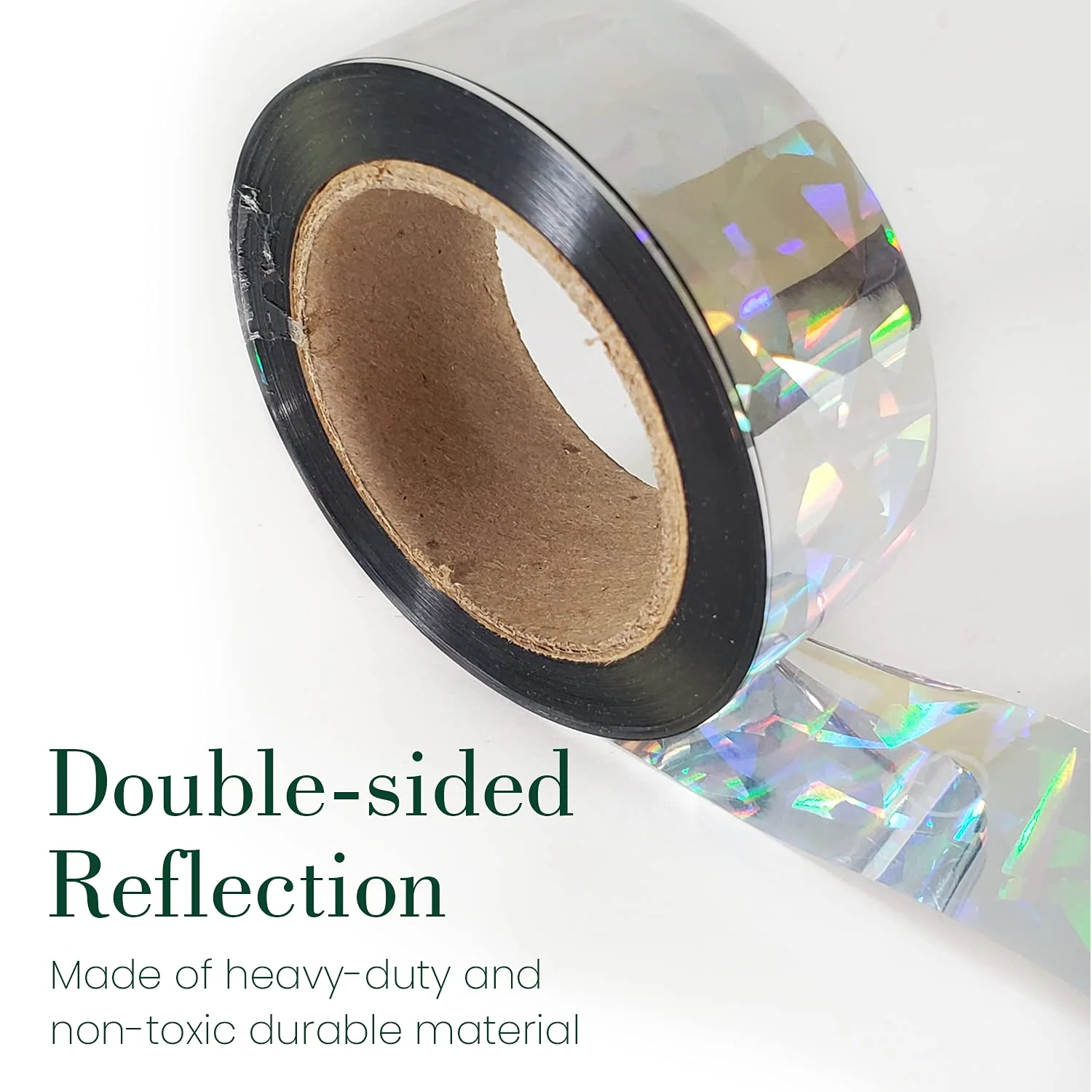 Dalen Holographic Scare Reflective Tape – Bird Deterrent Tape with Metallic Noise Feature, Broad Application and Easy to Use Bird Scare Ribbon (3/4" x 100') - 1 Roll - Image 4