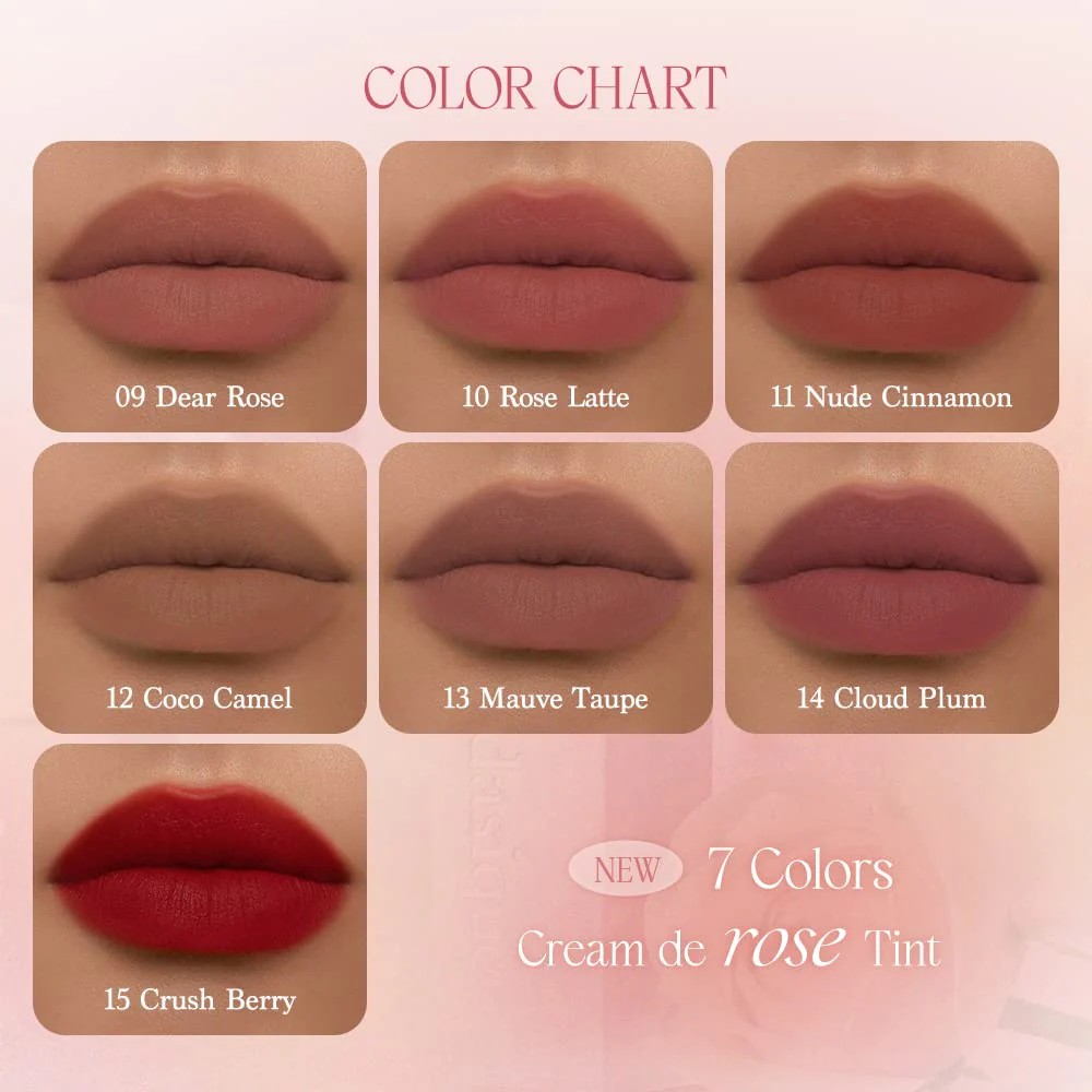 dasique Cream De Rose Tint (15 Crush Berry) | AMAZON US ONLY | Velvet Cream Matte Lip Stain, Infused with Rose Water | Vegan - Image 4