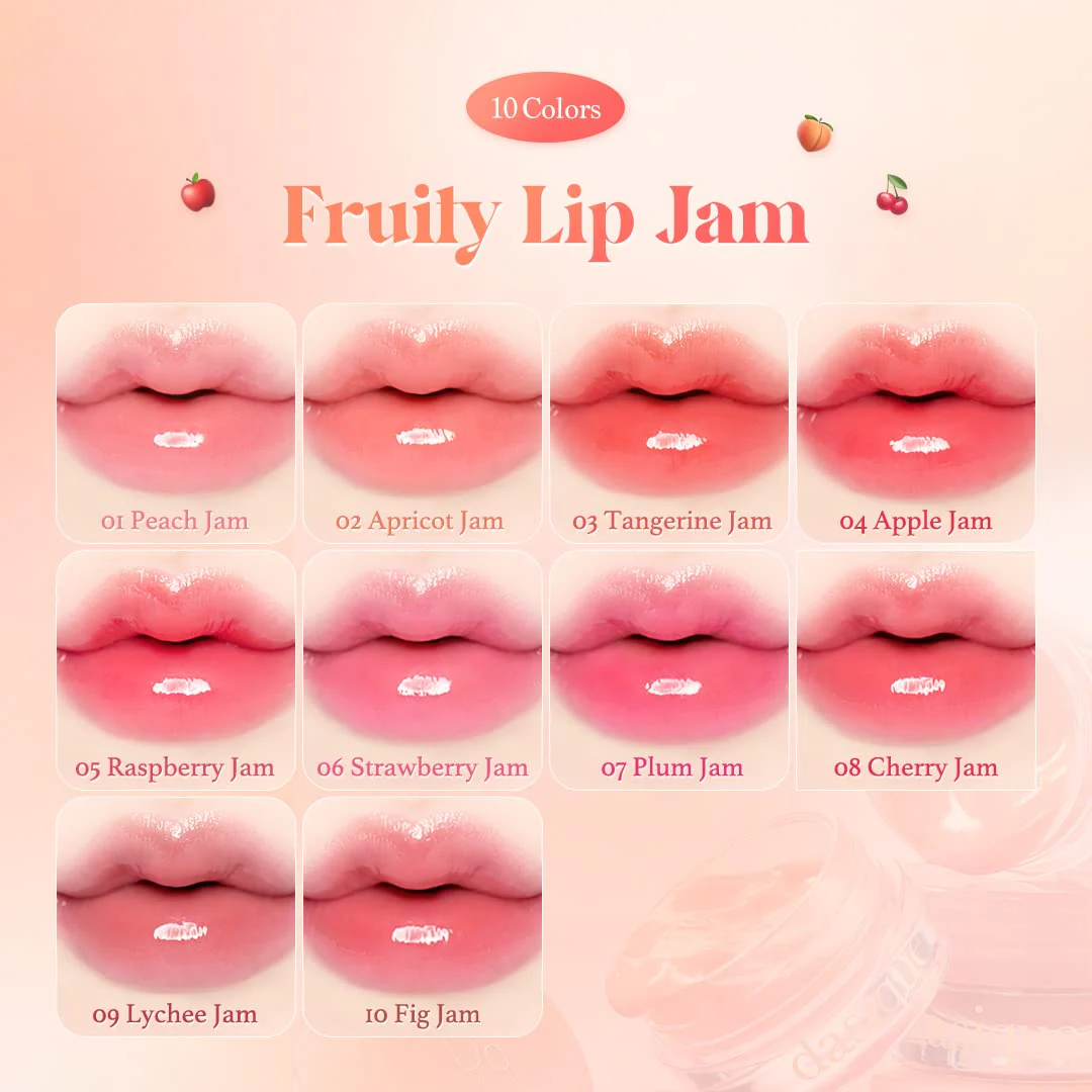 dasique Fruity Lip Jam #02 Apricot Jam | High-shine finish | Moisturizing | Vegan, Cruelty Free | Lip Balm - Image 4