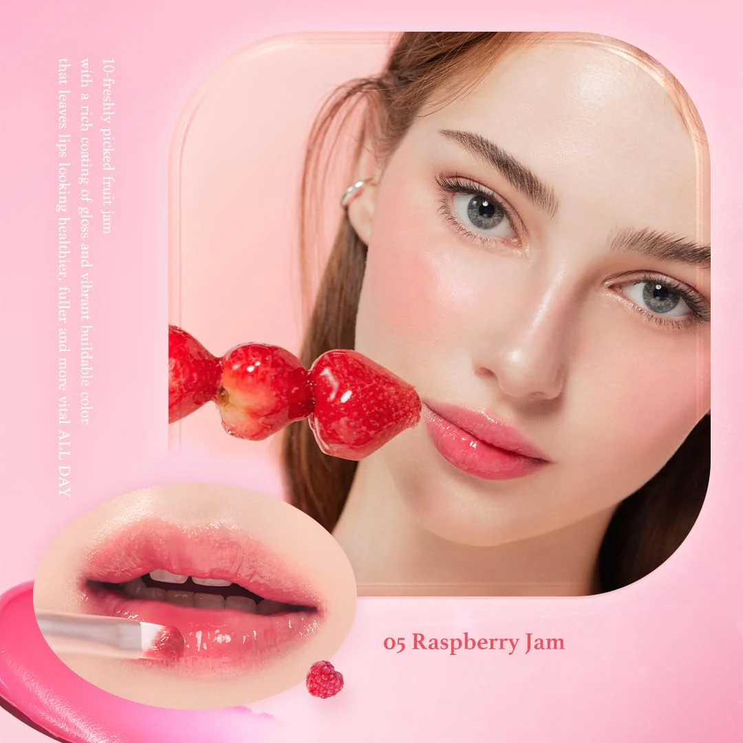 dasique Fruity Lip Jam (#06 Strawberry Jam) | High-shine finish | Moisturizing | Vegan, Cruelty Free | Lip Balm - Image 6