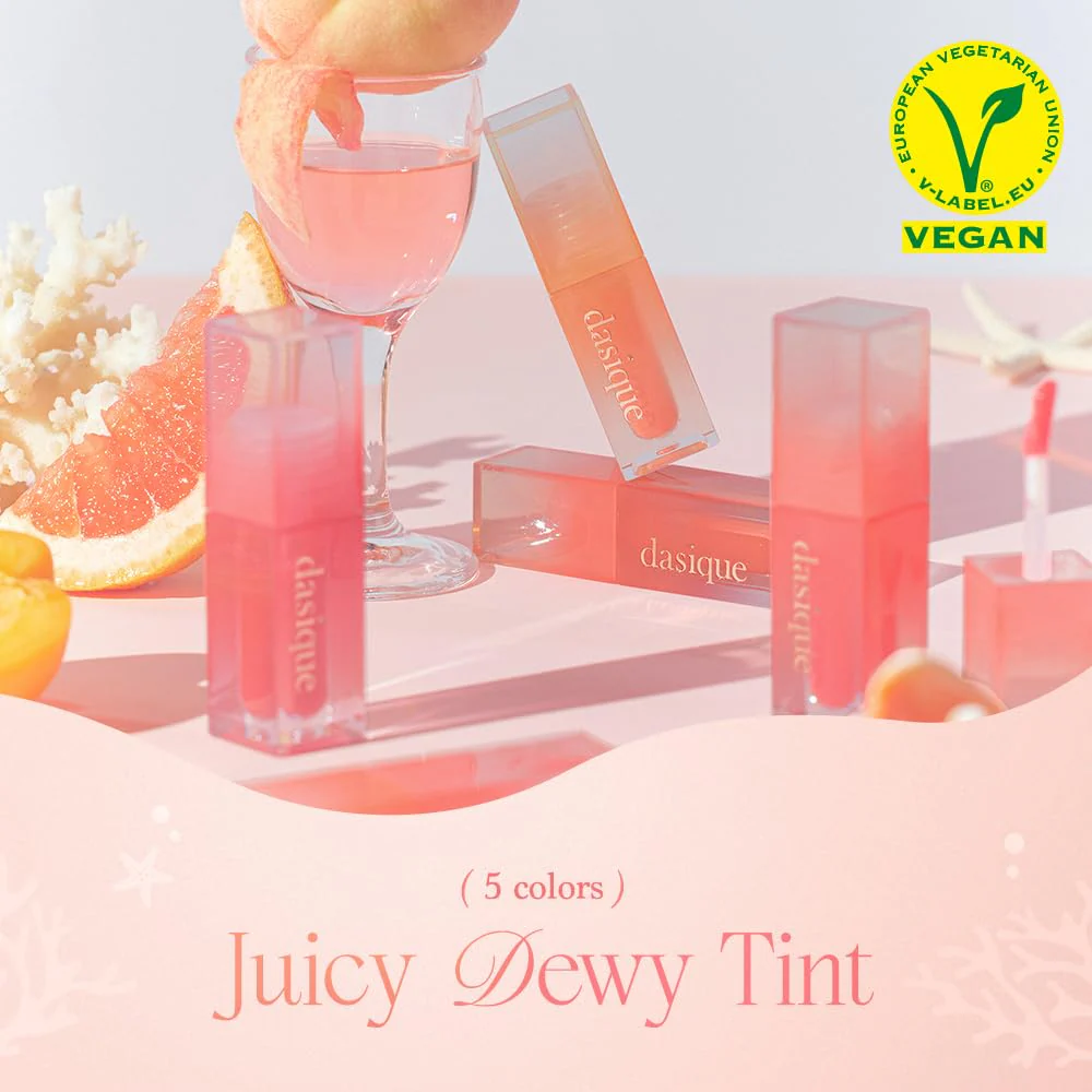 dasique Juicy Dewy Tint (13 Coral Fizz) 0.12 oz | Light Application with moisture | Long Lasting & wearing Glossy Lip Stain, Non-sticky | Vegan, Cruelty-free | Korean makeup | stocking stuffers - Image 4