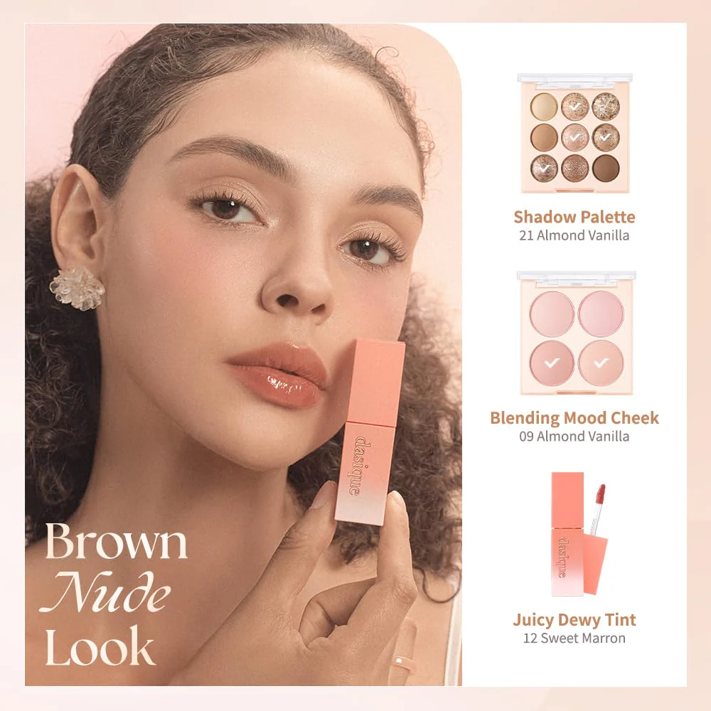 dasique Shadow Palette #21 Almond Vanilla l Vegan, Cruelty-Free l 9 Blendable Shades in Smooth Matte and Shimmer Finishes with Gorgeous Pearls - Image 2