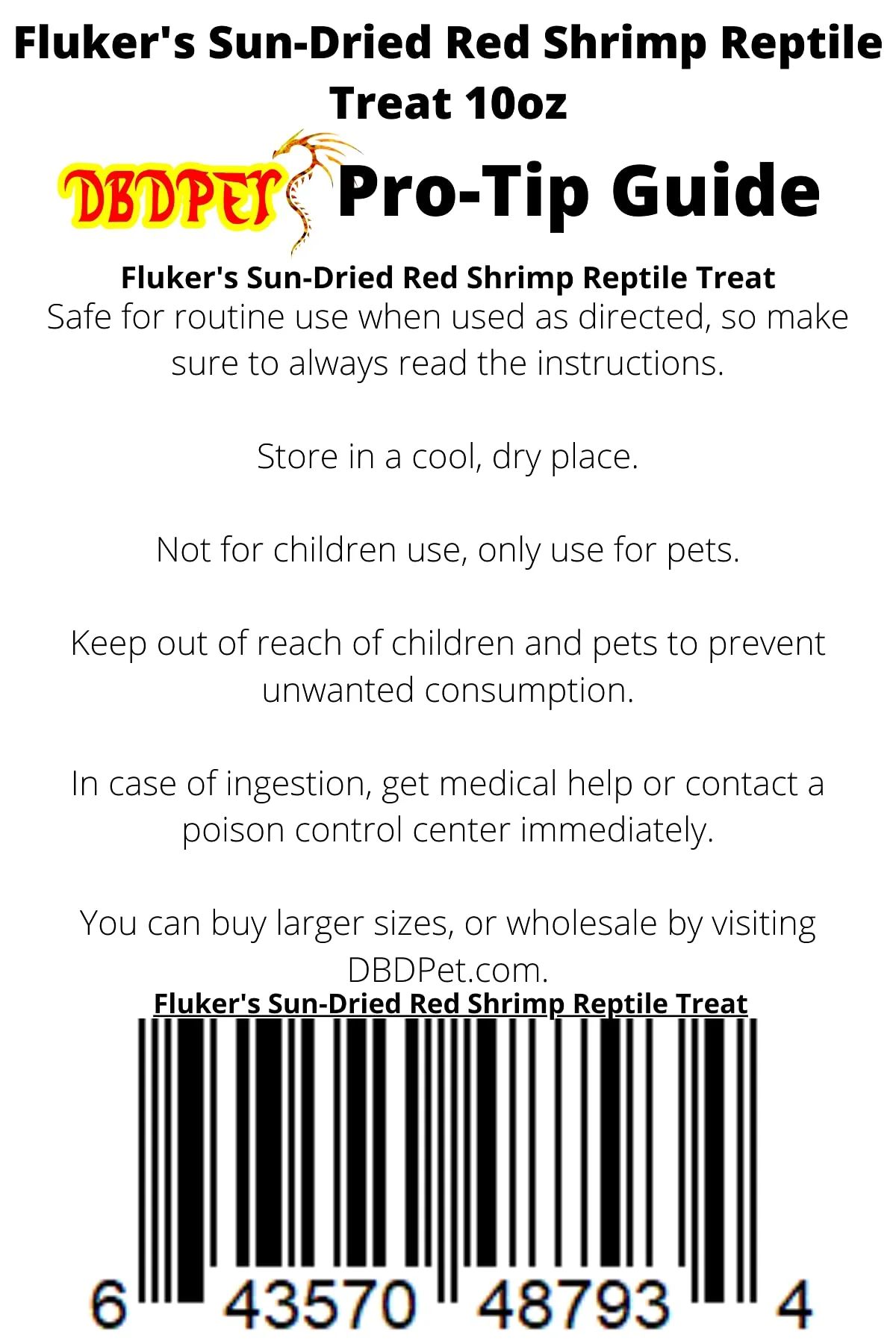 DBDPet Fluker's Sun-Dried Red Shrimp Reptile Treat 10oz - Includes Attached Pro-Tip Guide - Image 2