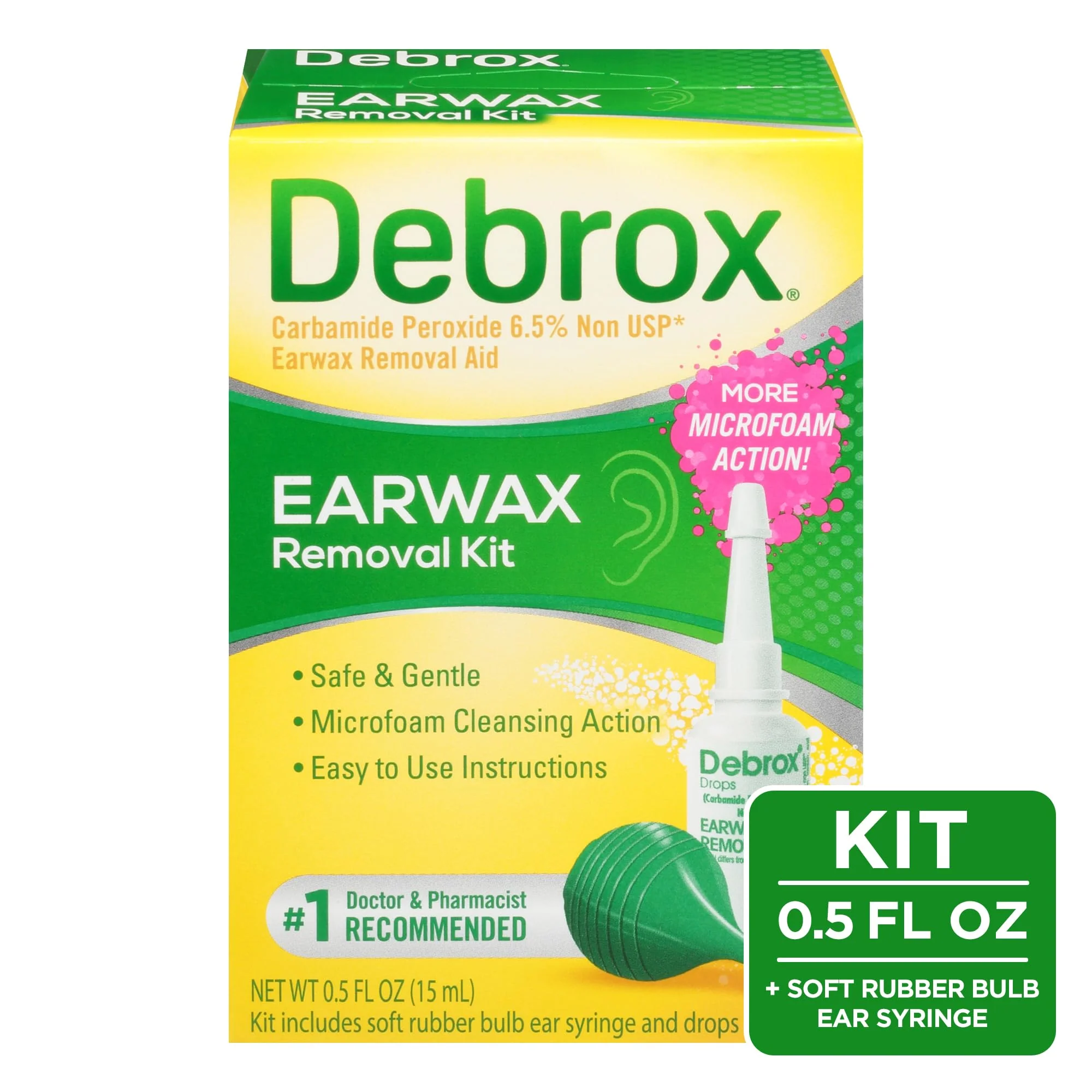 Debrox Ear Wax Removal Kit, Bulb Syringe & 0.5 Fl Oz Ear Wax Removal Drops with Carbamide Peroxide - Image 2