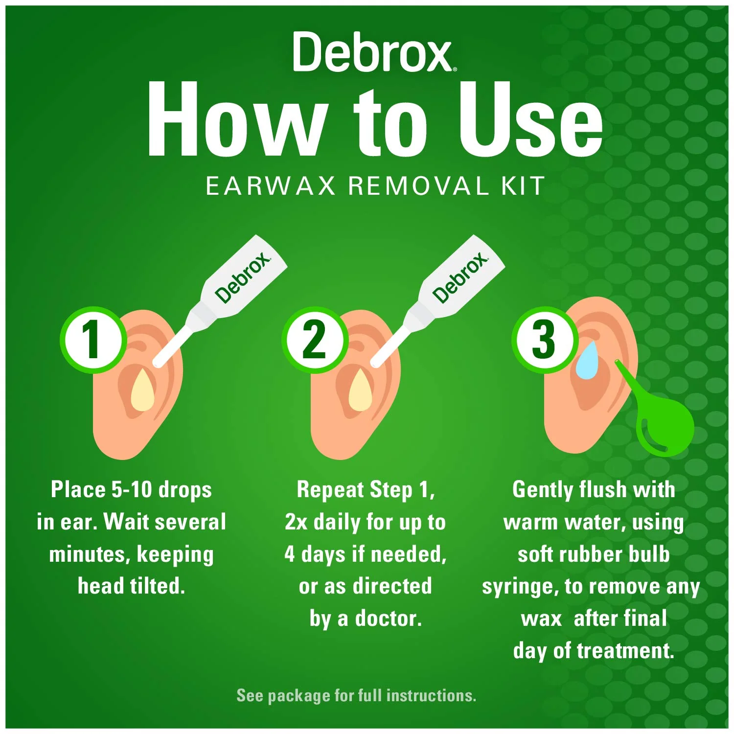Debrox Ear Wax Removal Kit, Bulb Syringe & 0.5 Fl Oz Ear Wax Removal Drops with Carbamide Peroxide - Image 5