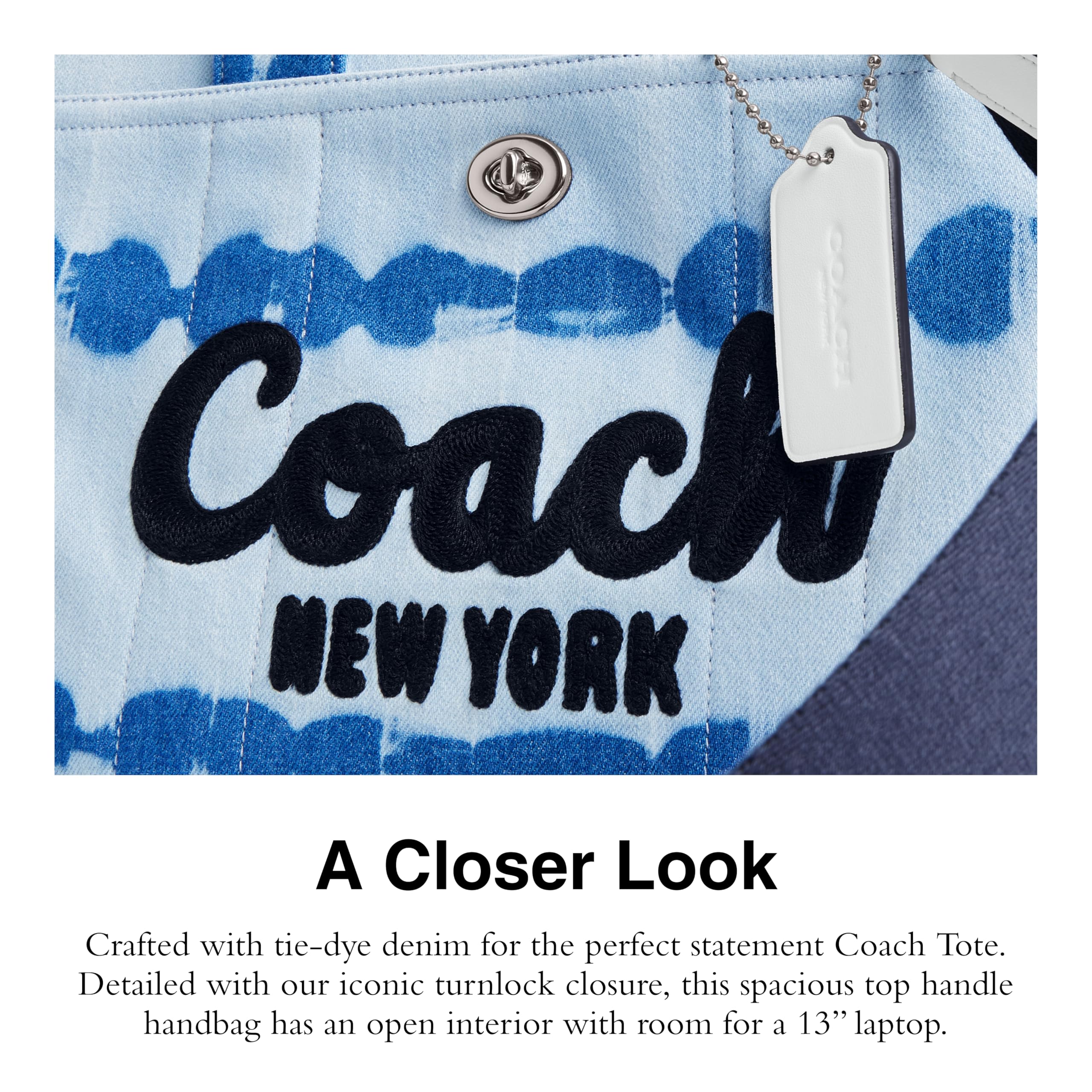 Denim Tie Dye Cargo Tote - Image 3