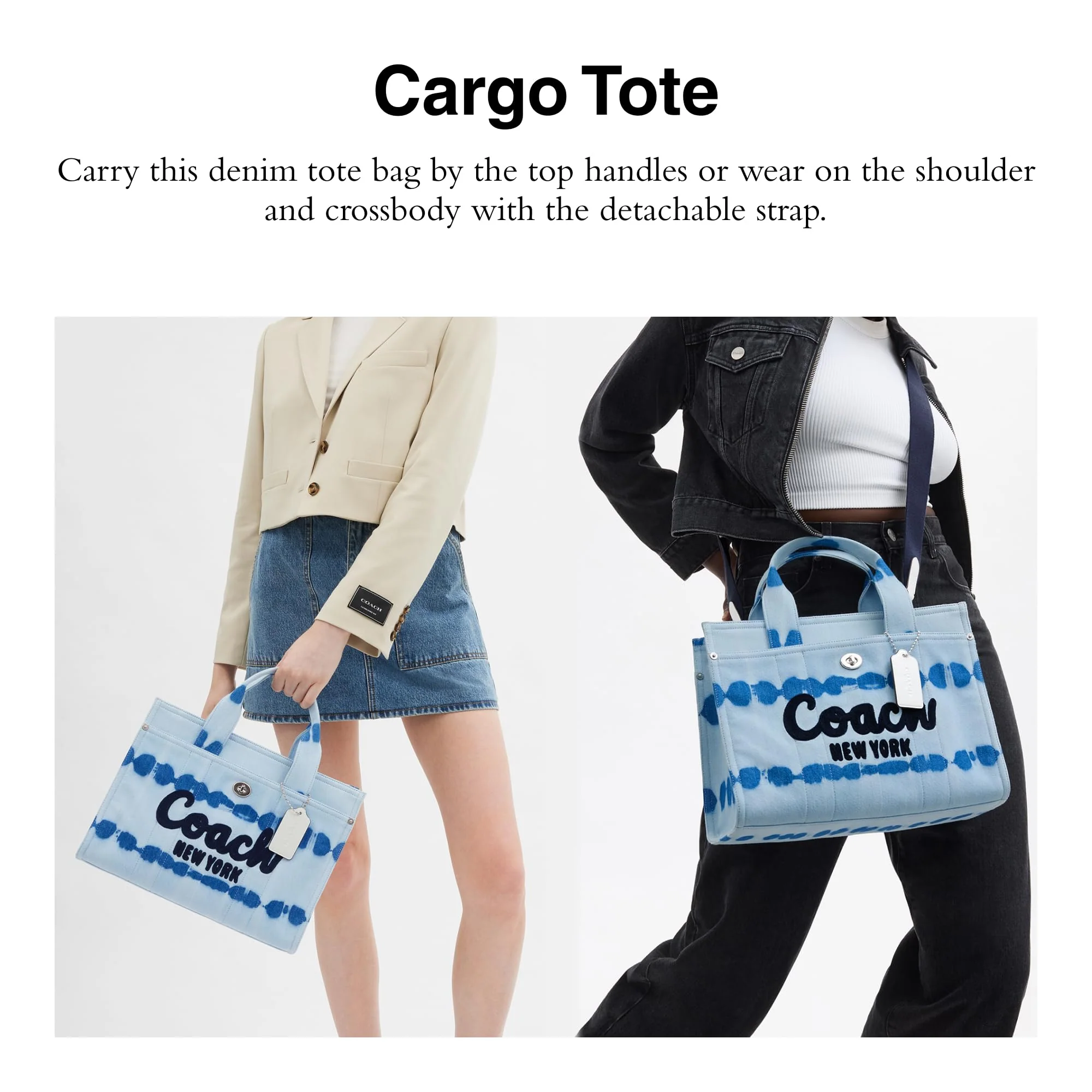 Denim Tie Dye Cargo Tote - Image 5