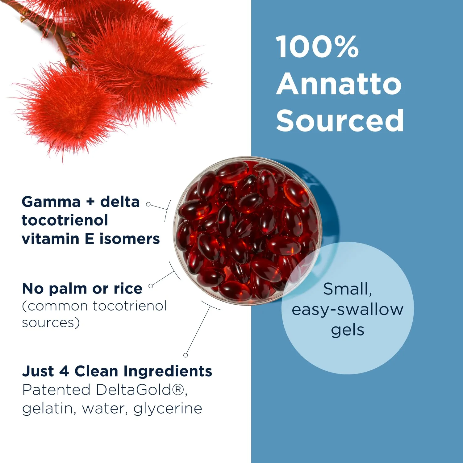 Designs for Health Annatto-E 150mg Tocotrienols - DeltaGold Vitamin E Complex Supplement with Delta + Gamma Tocotrienols - Cardiovascular, Healthy Aging + Antioxidant Support - Non-GMO (60 Softgels) - Image 8