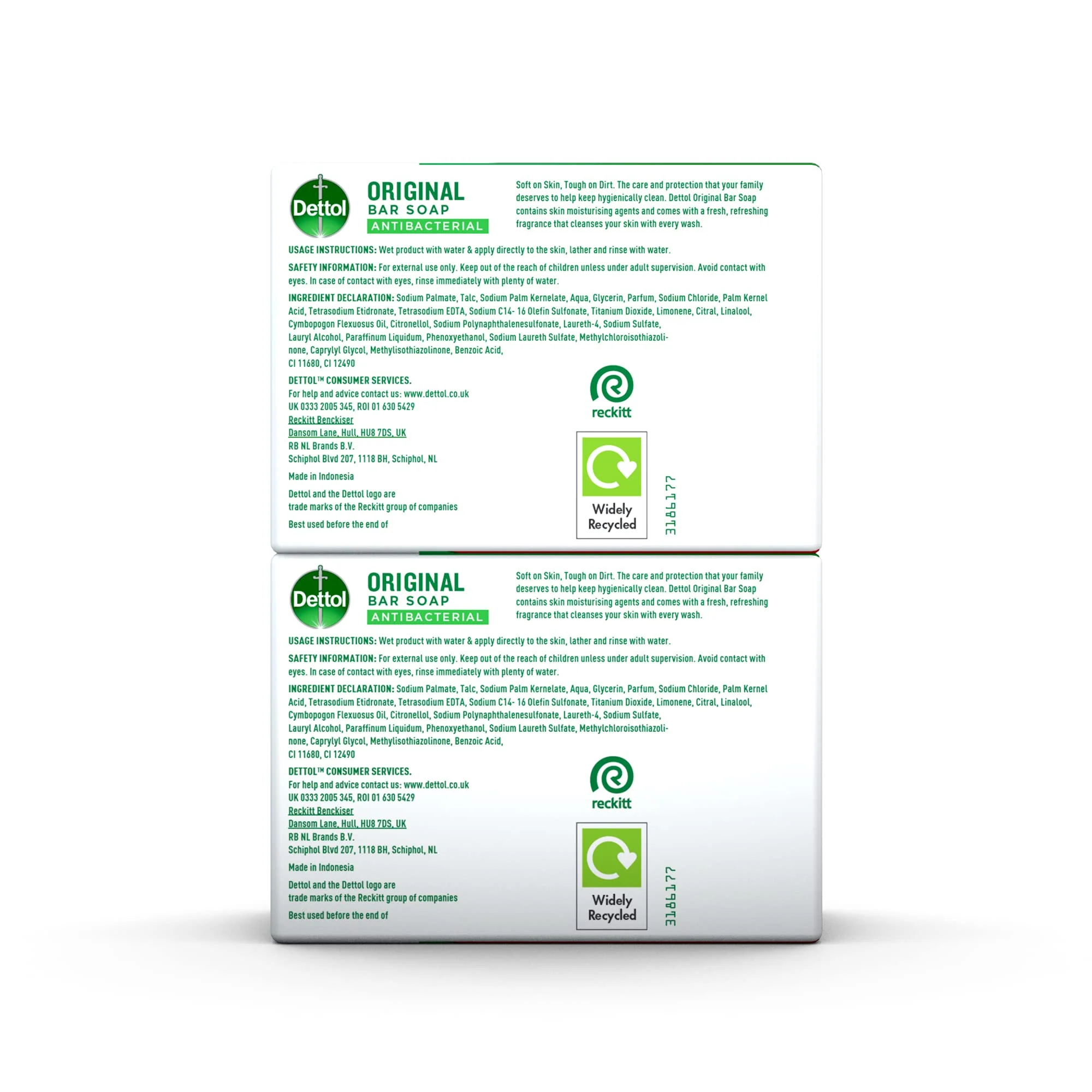Dettol Anti Bacterial Original Soap 100g Twin Pack Dermatologically Tested - Image 2
