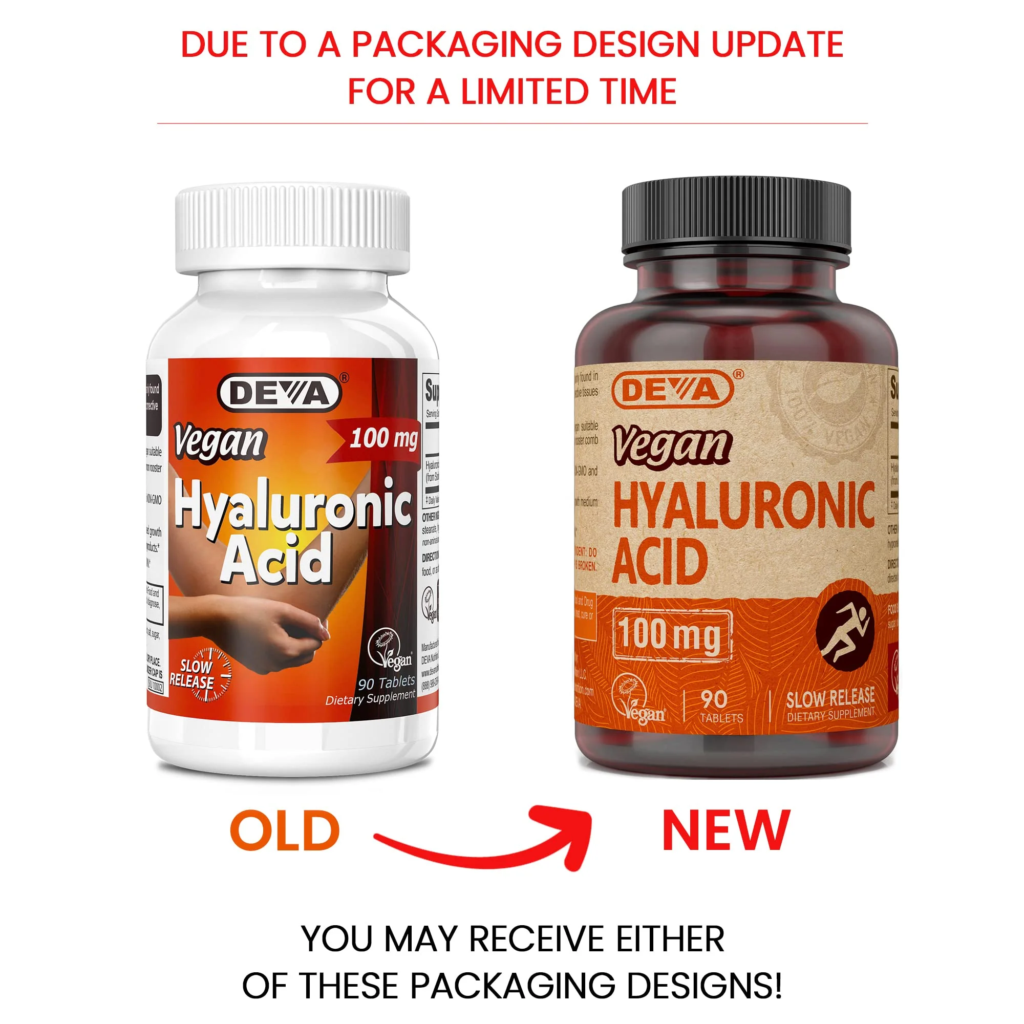 DEVA Nutrition Vegan Hyaluronic Acid 100 MG - Non-GMO and Hemolytic-Free - 90 Tablets, 1-Pack - Image 2