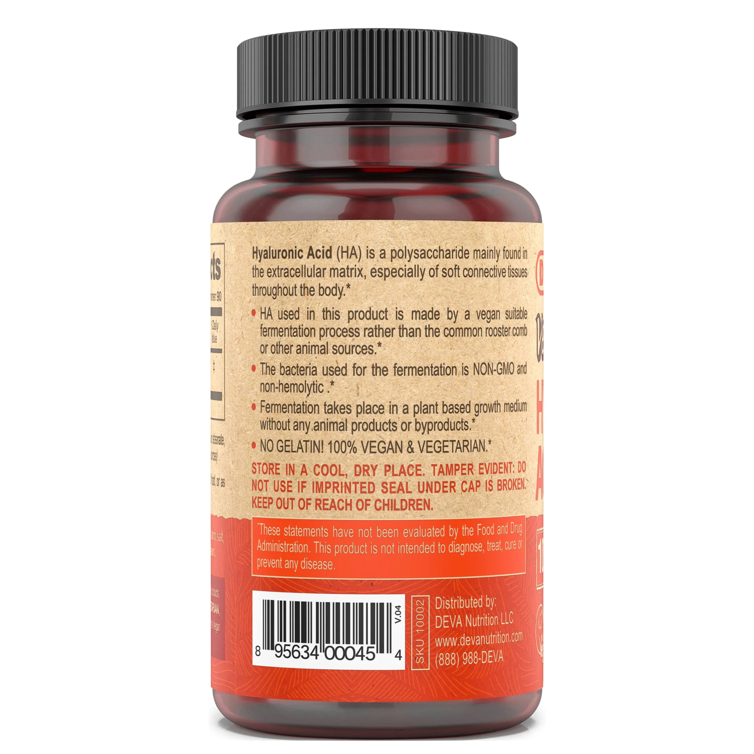 DEVA Nutrition Vegan Hyaluronic Acid 100 MG - Non-GMO and Hemolytic-Free - 90 Tablets, 1-Pack - Image 4