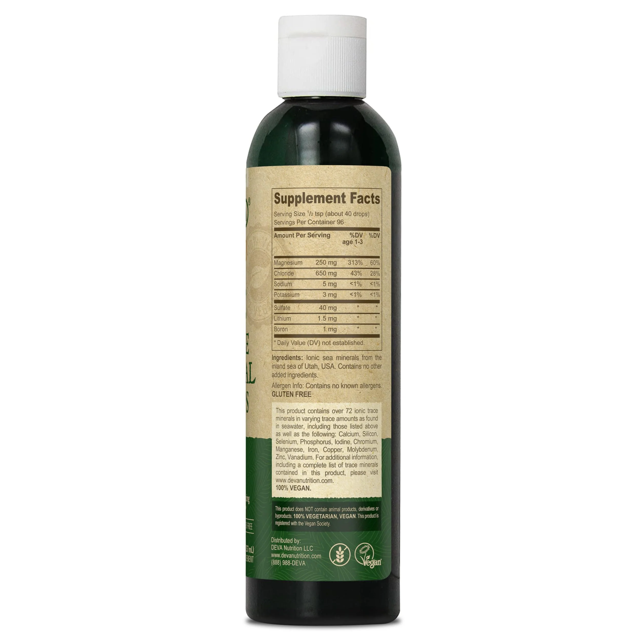 DEVA Vegan Ionic Trace Mineral Drops, Low Sodium, pH Balancing, 96-Day Supply, 8 Fl Oz - Image 3