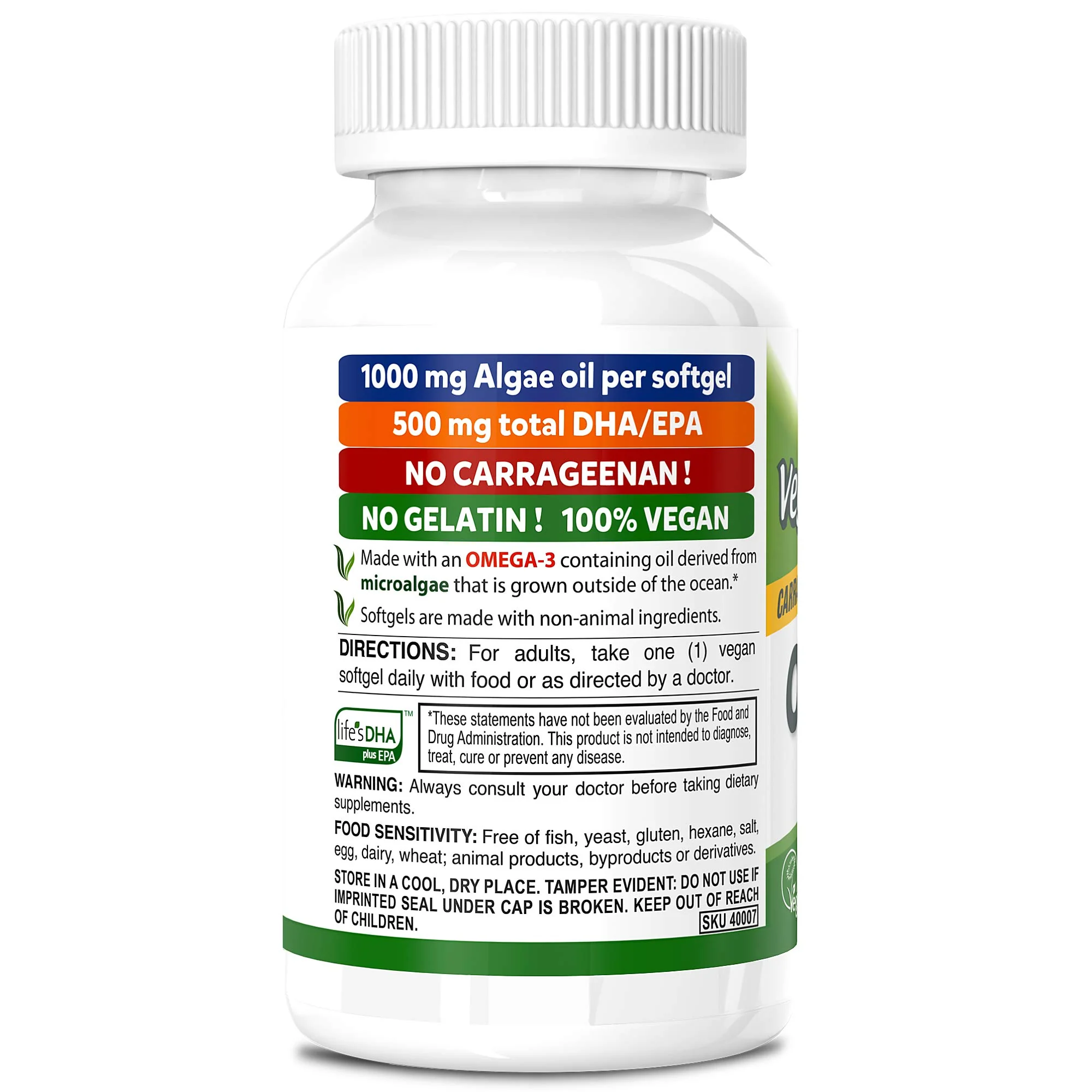 DEVA Vegan Omega-3 DHA-EPA 500MG – No Carrageenan, Non-Fish Oil Derived from Algae, Non-GMO, 60 Gelatin-Free Softgels - Image 5