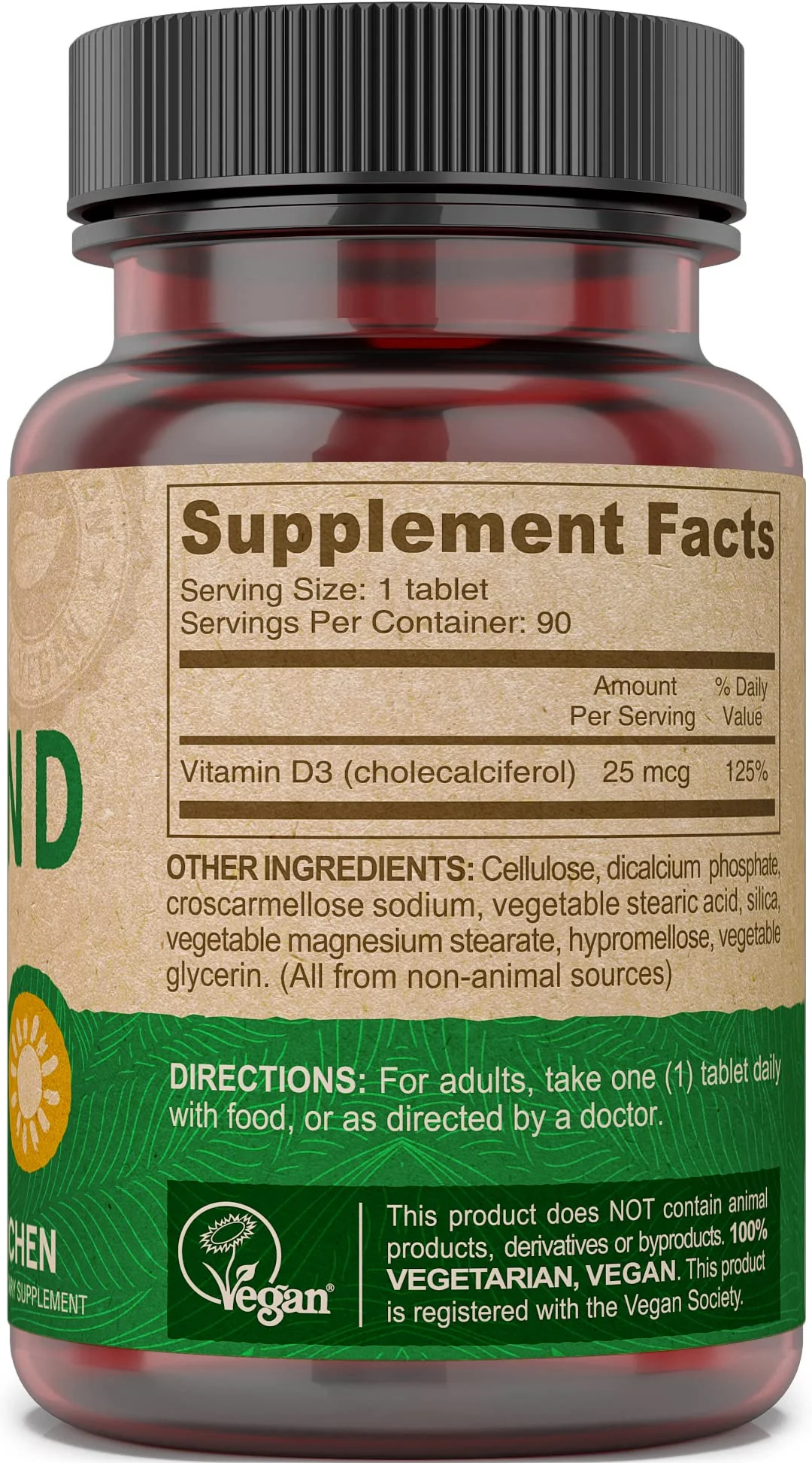 DEVA Vegan Vitamin D3 Supplement - Once-Per-Day Tablet with 1000 IU - Cholecalciferol - Lichen Plant Derived - 90 Small Tablets - Image 4