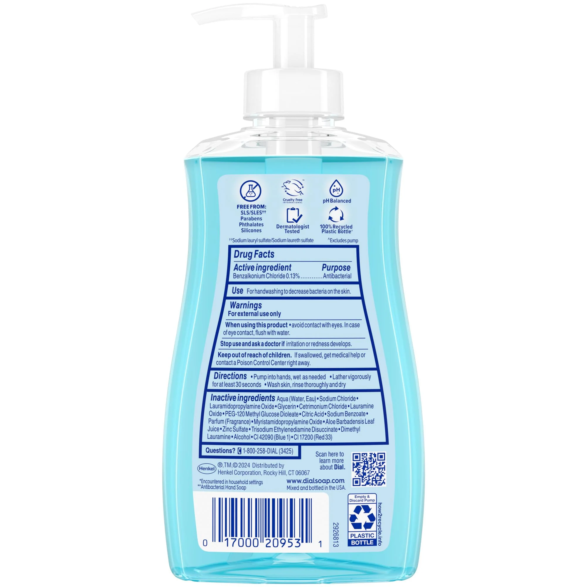 Dial Antibacterial Liquid Hand Soap, Spring Water, 11 fl oz (Pack of 4) - Image 6