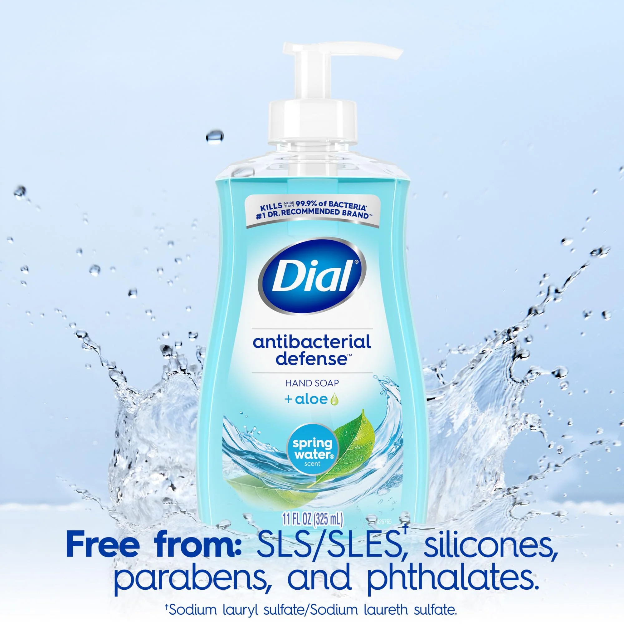 Dial Antibacterial Liquid Hand Soap, Spring Water, 11 fl oz (Pack of 4) - Image 8