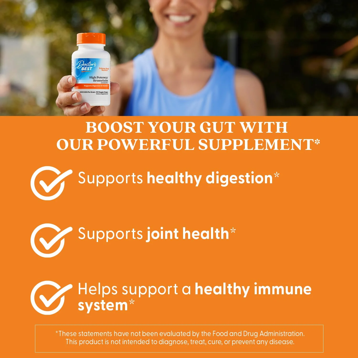 Doctor's Best 3000 GDU Bromelain Proteolytic Digestive Enzymes Supplements, Supports Healthy Digestion, Joint Health, Nutrient Absorption, 500 mg,Capsule, 90 Count(Pack of 1) - Image 3