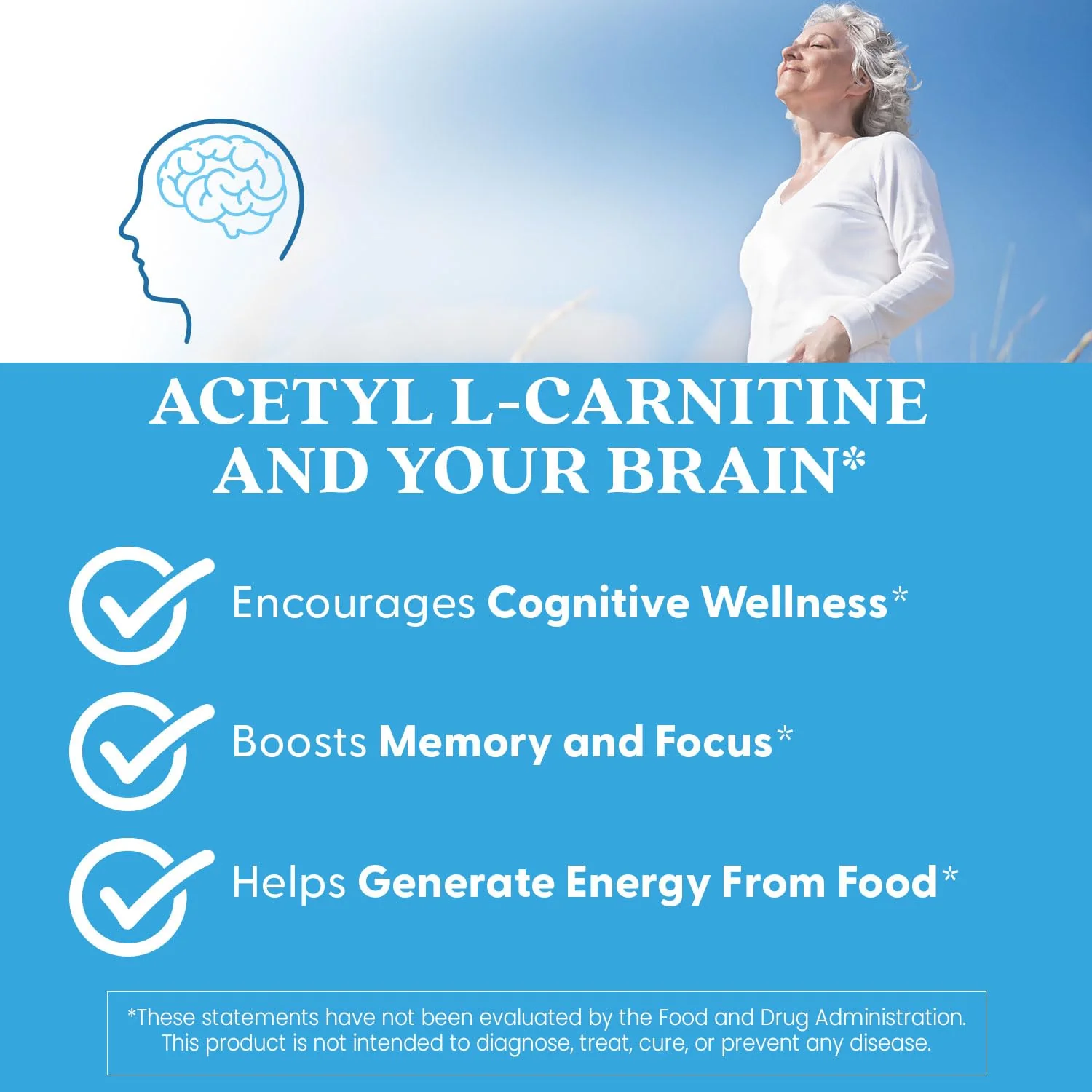 Doctors Best Acetyl-L-Carnitine, Supports Mental Focus & Alertness, Non-GMO, Gluten Free, Soy Free, Vegan 60 Veggie Caps - Image 2
