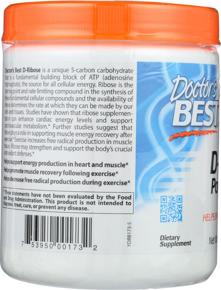 Doctor's Best D-Ribose with Bioenergy Ribose, Non-GMO, Vegan, Gluten Free, Energy Enhancement, 250g, 8.8 Ounce (Pack of 1) - Image 5