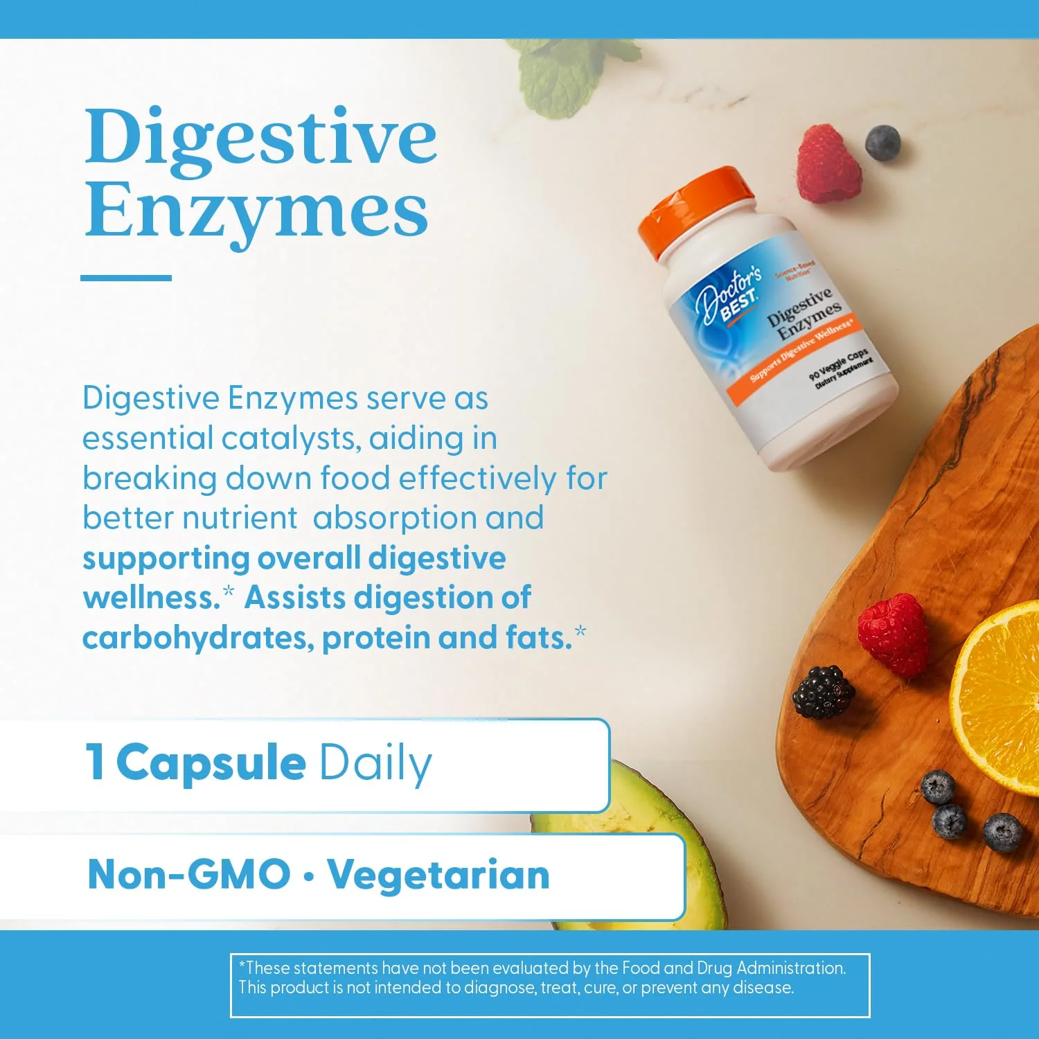 Doctor's Best Digestive Enzymes Supplement for Women & Men - Supports Gut Health, Digestion, & Overall Wellness, Formulated with Amylase, Super Enzyme Blend for Food Break Down, Non GMO - 90 Veg Caps - Image 4