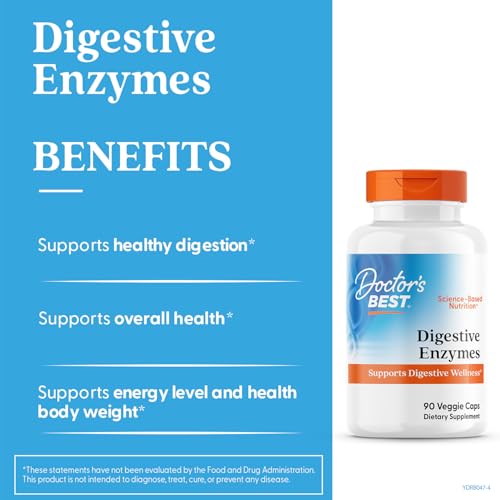 Doctor's Best Digestive Enzymes Supplement for Women & Men - Supports Gut Health, Digestion, & Overall Wellness, Formulated with Amylase, Super Enzyme Blend for Food Break Down, Non GMO - 90 Veg Caps - Image 6