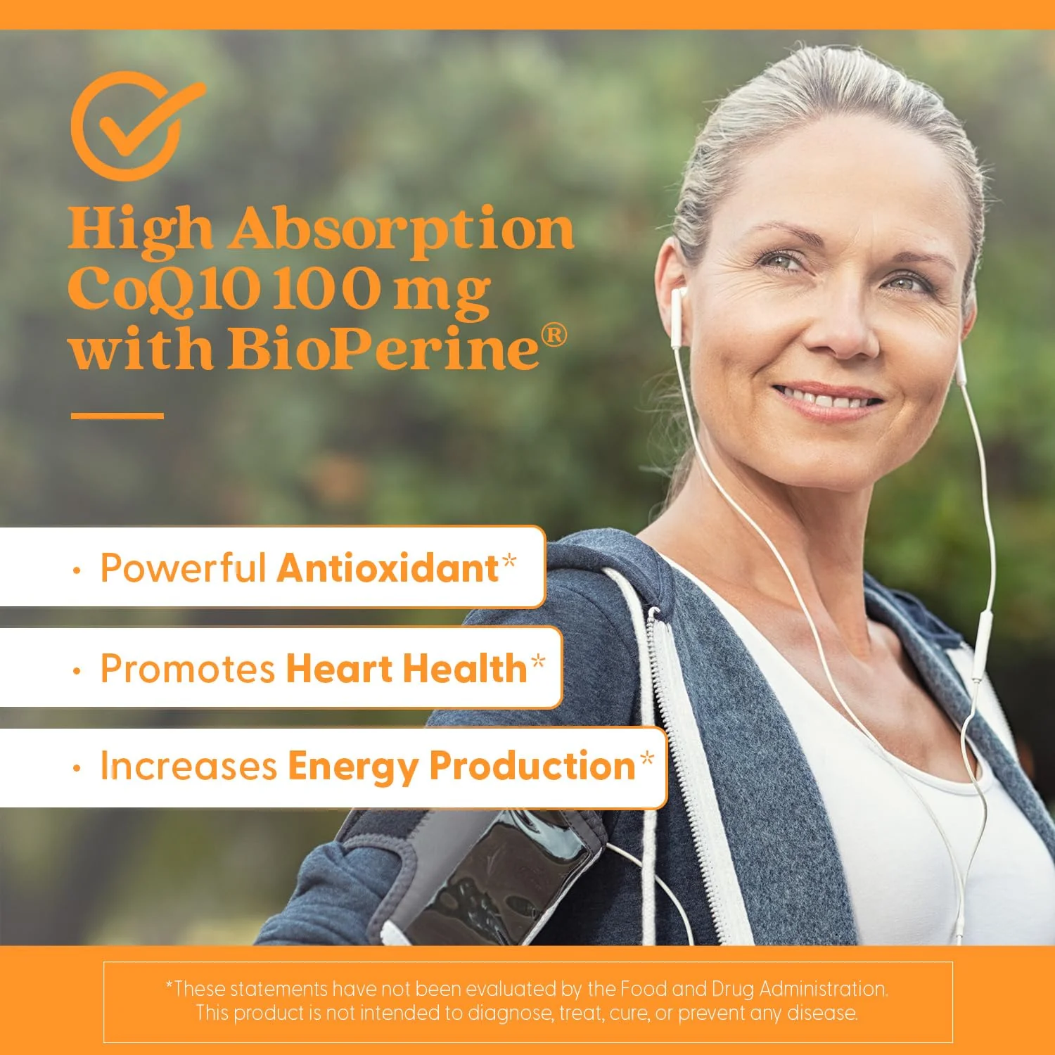 Doctor's Best High Absorption CoQ10 with BioPerine Supplement - Coenzyme Q10 Softgels for Heart Health & Antioxidant Support, Naturally Fermented CoQ10 100mg for Women & Men, Non GMO - 120 Softgels - Image 2