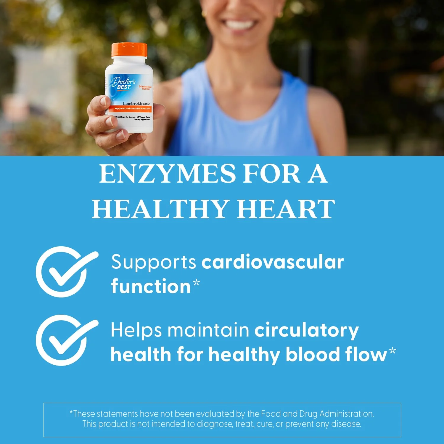 Doctor's Best Lumbrokinase Supplement for Men & Women - Lumbrokinase Capsules 40 mg Per Serving, Supports Heart Health & Circulation, Fibrin Dissolving Enzymes, 720,000 Units Per Serving - 60 Veg Caps - Image 2