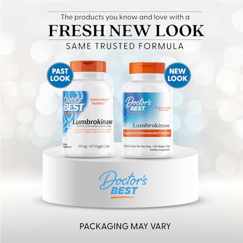 Doctor's Best Lumbrokinase Supplement for Men & Women - Lumbrokinase Capsules 40 mg Per Serving, Supports Heart Health & Circulation, Fibrin Dissolving Enzymes, 720,000 Units Per Serving - 60 Veg Caps - Image 6