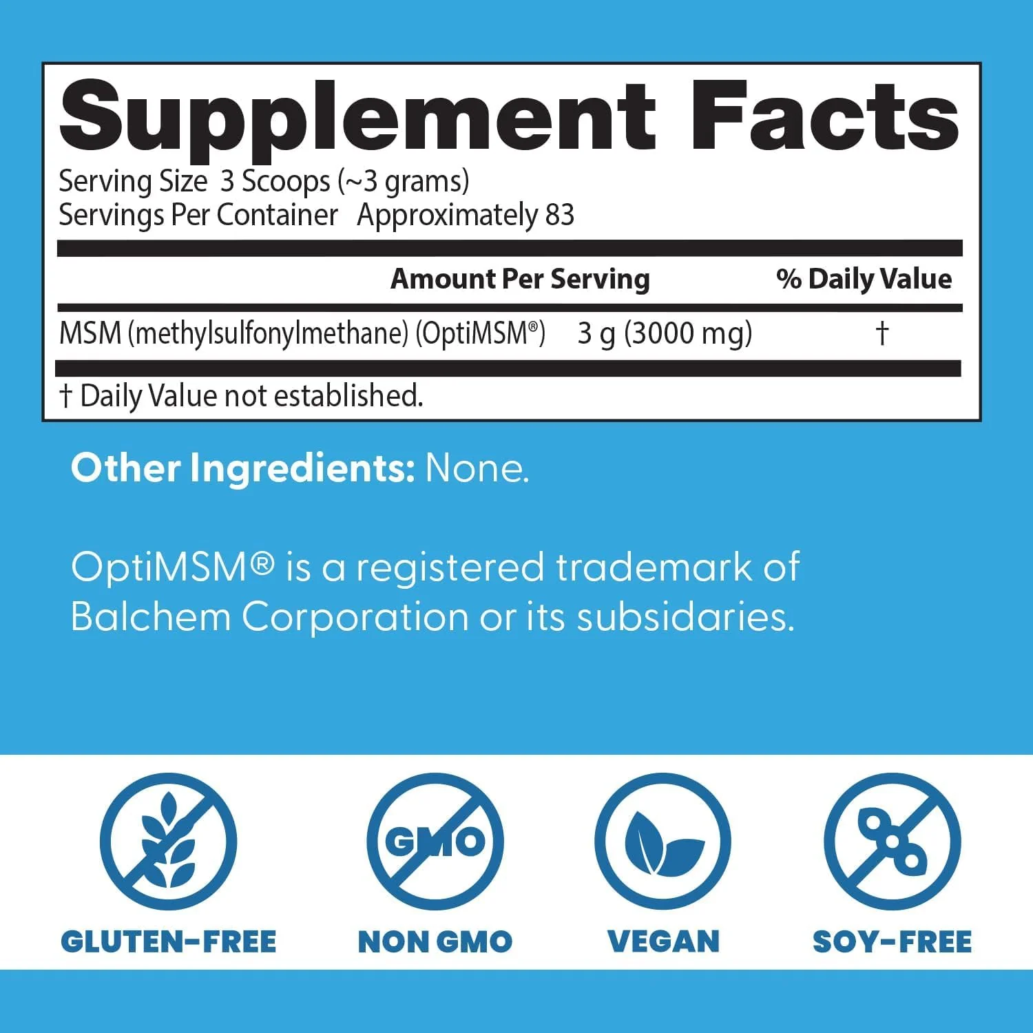 Doctor's Best MSM Powder Supplement for Men & Women - Supports Hair, Skin, Nails, Joint Health, & Mobility, Delivers Beneficial Sulfur with OptiMSM, Gluten Free, Soy Free, Non GMO, Vegan - 8.8 oz - Image 2