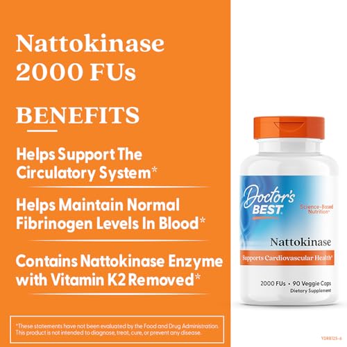 Doctor's Best Nattokinase 2000 FU Supplement for Men & Women - Supports Blood Flow, Heart Health, & Healthy Circulation, Nattokinase Enzyme Sourced from Japanese Natto, Capsule Form - 90 Veg Caps - Image 5
