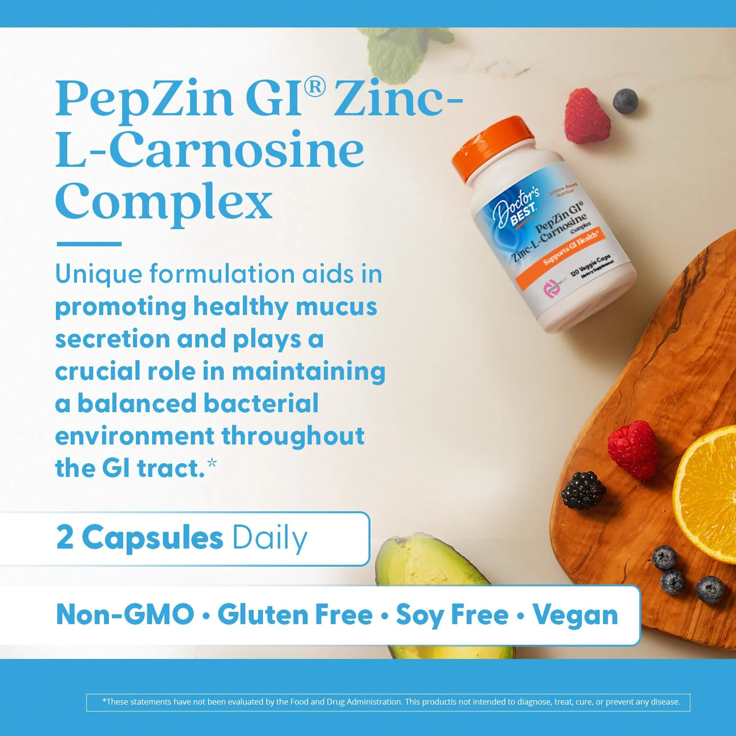 Doctor's Best PepZin GI, Zinc-L-Carnosine Complex for Men & Women - Zinc Carnosine Supplement Caps for Gut Health, Digestive Support, & Stomach Comfort, Vegan, Gluten Free - 120 Veg Capsules - Image 4