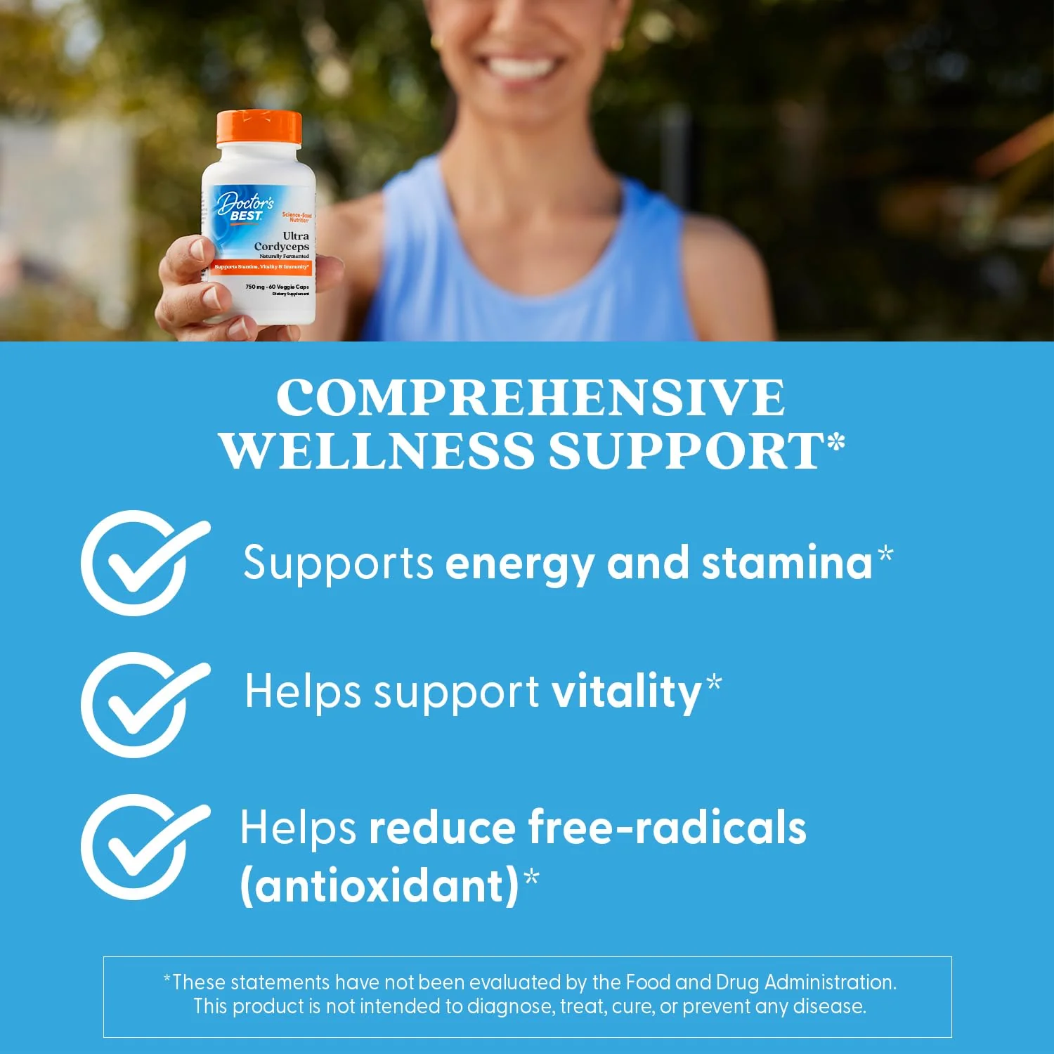 Doctors Best Ultra Cordyceps, Supports Stamina, Vitality & Immunity, Naturally Fermented Cordyceps, Vegan 60 Veggie Caps - Image 3