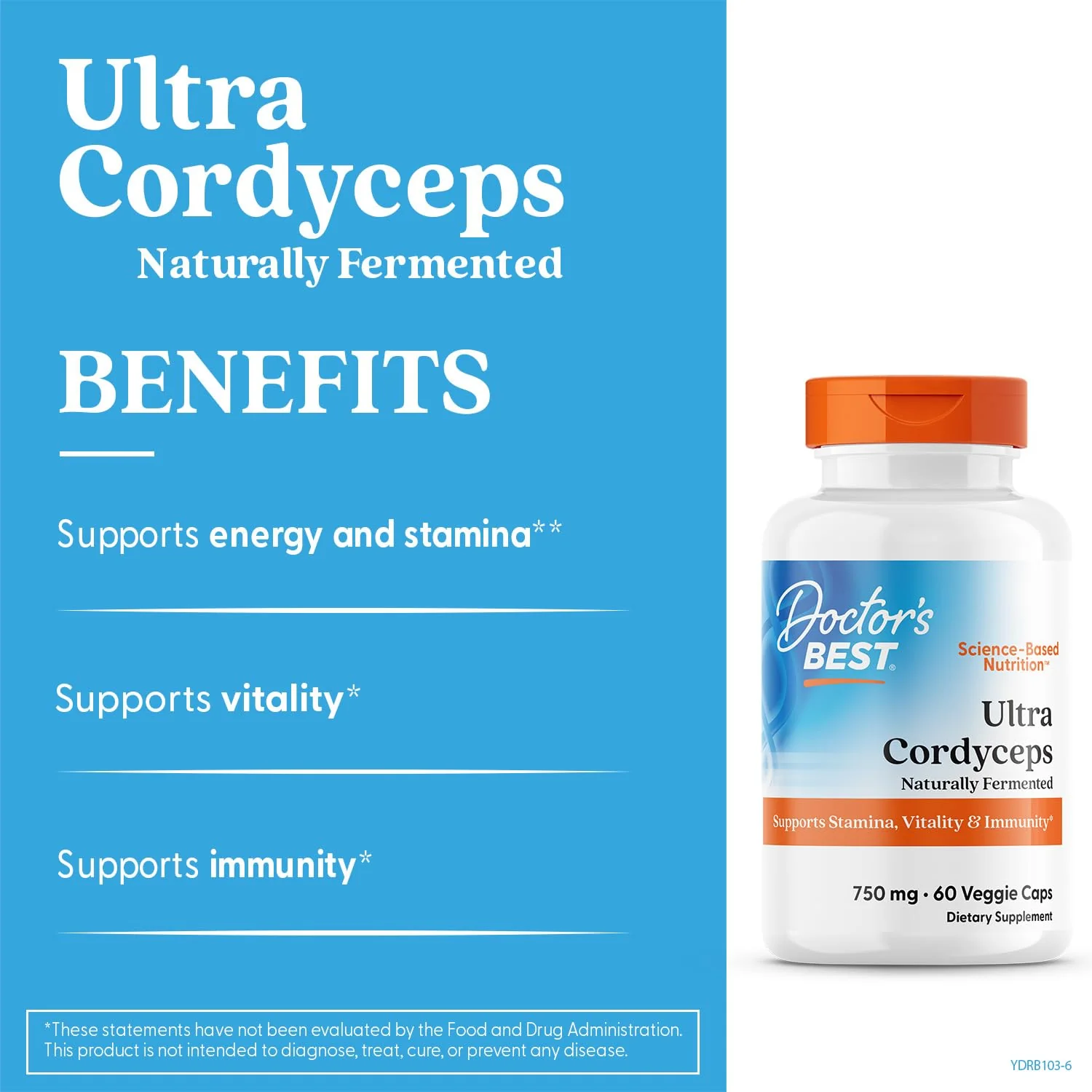 Doctors Best Ultra Cordyceps, Supports Stamina, Vitality & Immunity, Naturally Fermented Cordyceps, Vegan 60 Veggie Caps - Image 6