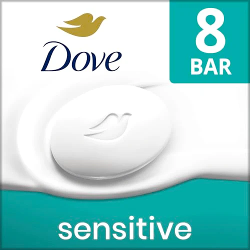 Dove Beauty Bar Soap Sensitive, 8 Bars for Sensitive Skin, Fragrance Free and Hypoallergenic 3.75 oz - Image 9