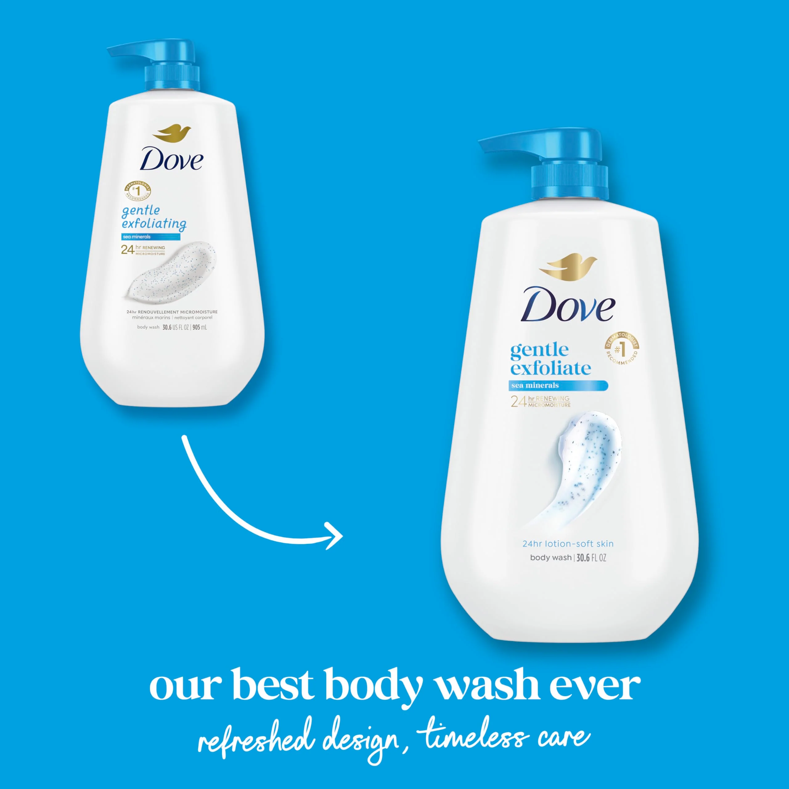 Dove Body Wash with Pump Gentle Exfoliate with Sea Minerals For 24hr Lotion-Soft Skin Moisturizing Skin Cleanser with No Sulfates No Parabens 30.6 oz - Image 11
