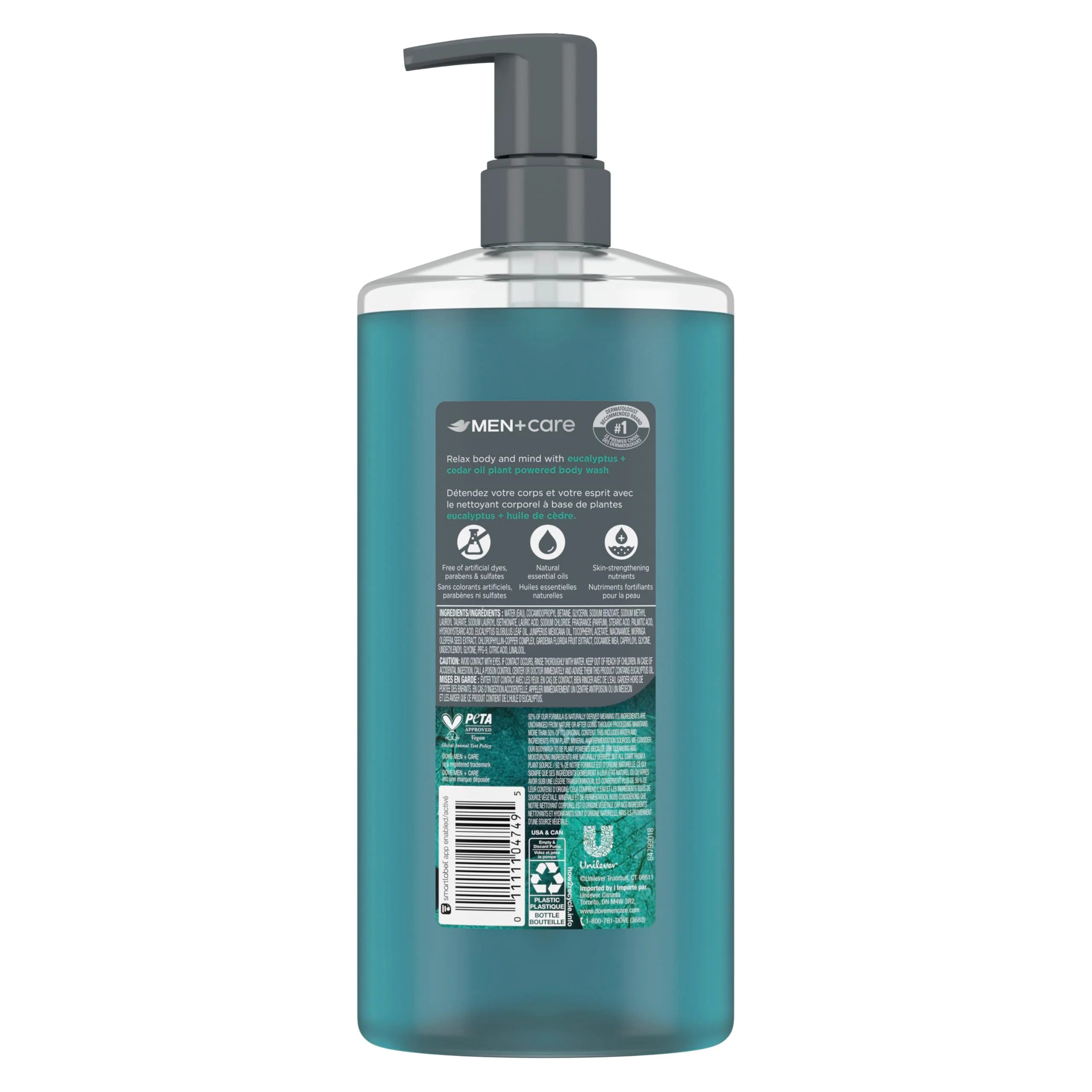 DOVE MEN + CARE Body Wash Eucalyptus & Cedar Oil Plant-Based Moisturizing Body Wash for Men, 26oz - Image 5