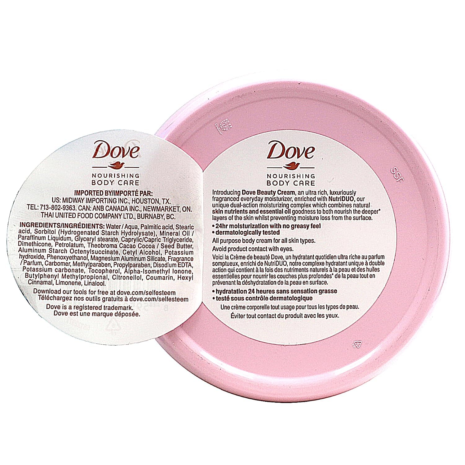 Dove Nourishing Body Care, Face, Hand, and Body Beauty Cream for Normal to Dry Skin Lotion for Women with 24-Hour Moisturization, 4-Pack, 2.53 Oz Each Jar - Image 8