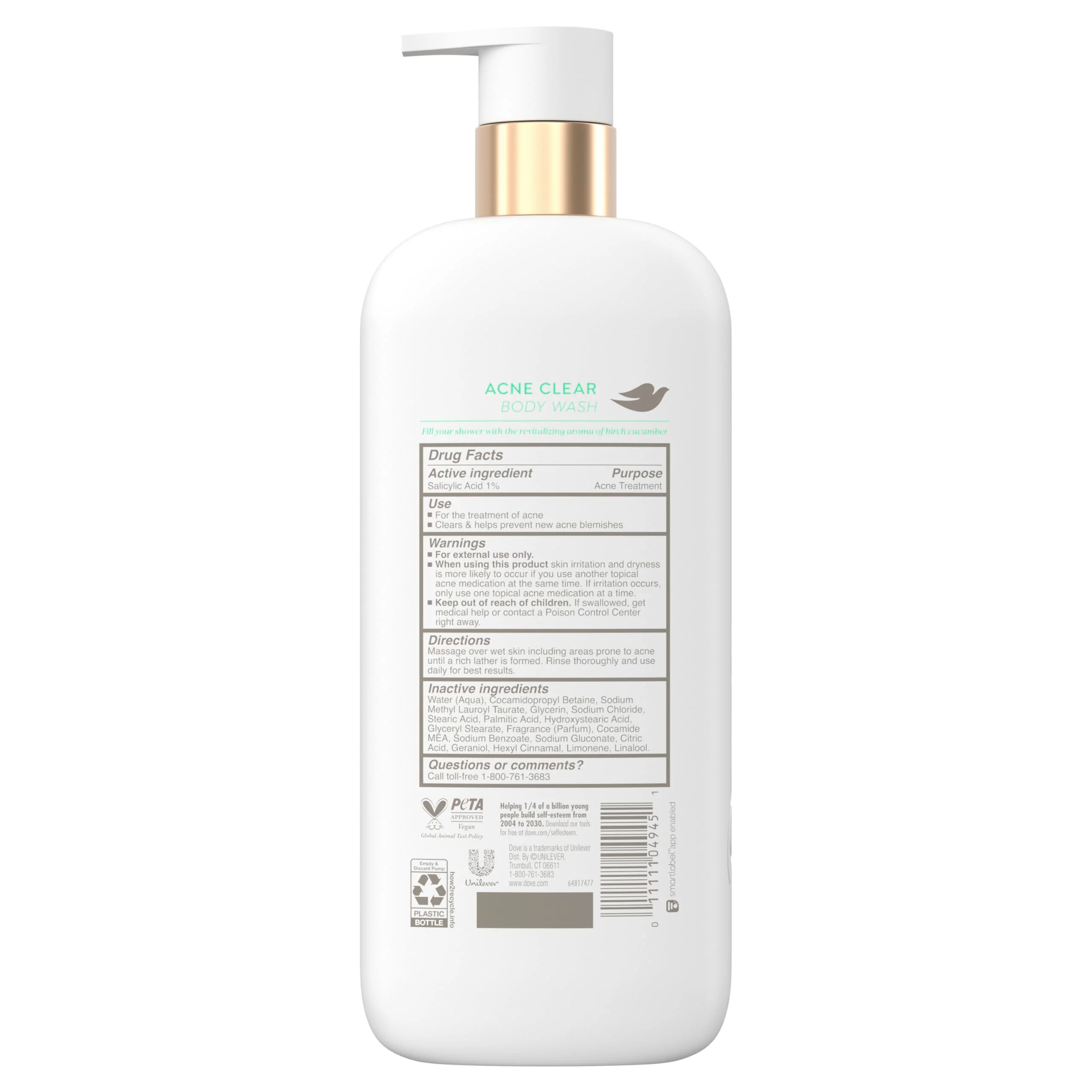 Dove Serum Body Wash Acne Clear for troubled skin with Salicylic Acid 18.5 Fl Oz - Image 9