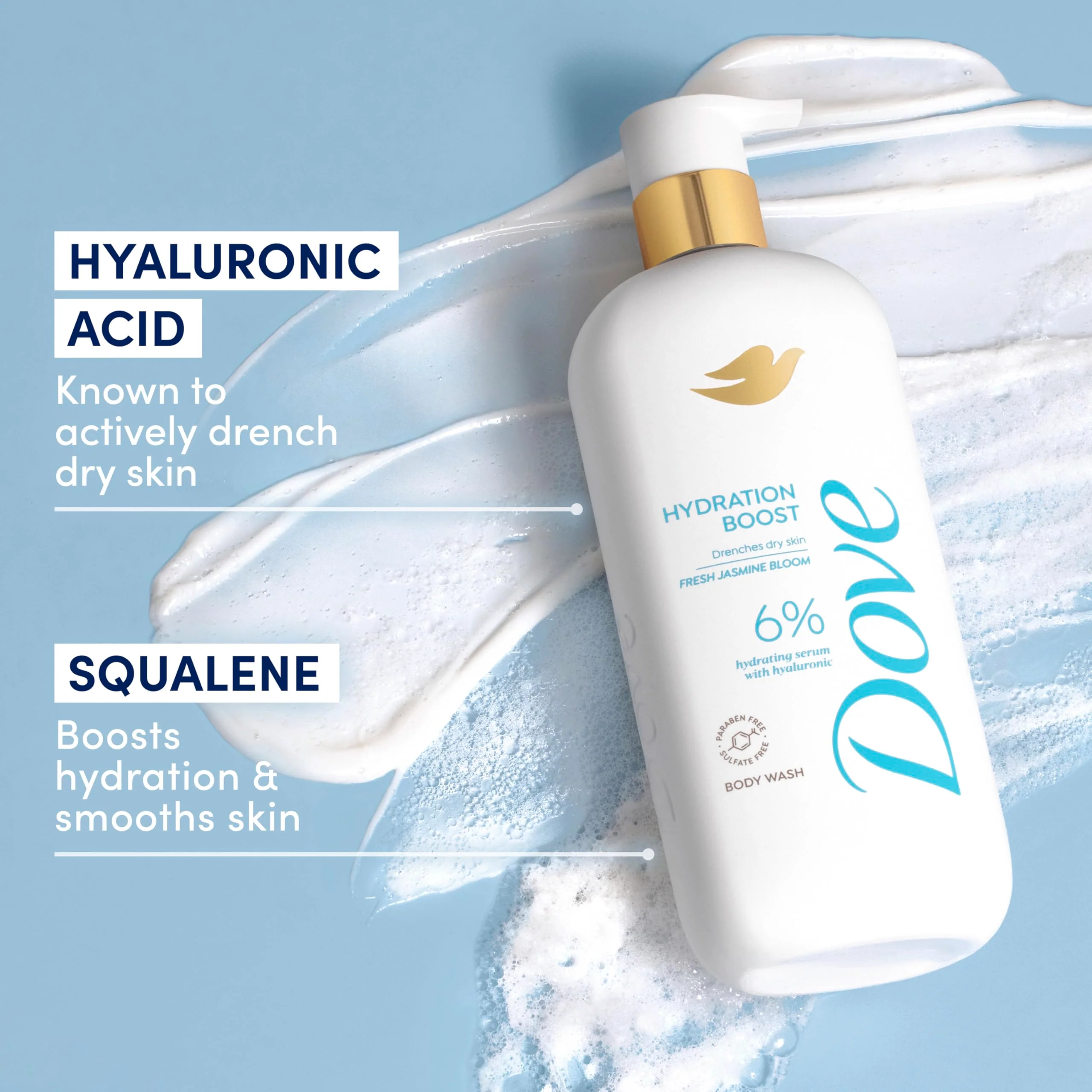 Dove Serum Body Wash Hydration Boost actively drenches dry skin with Hyaluronic Acid Serum 18.5 Fl Oz - Image 6