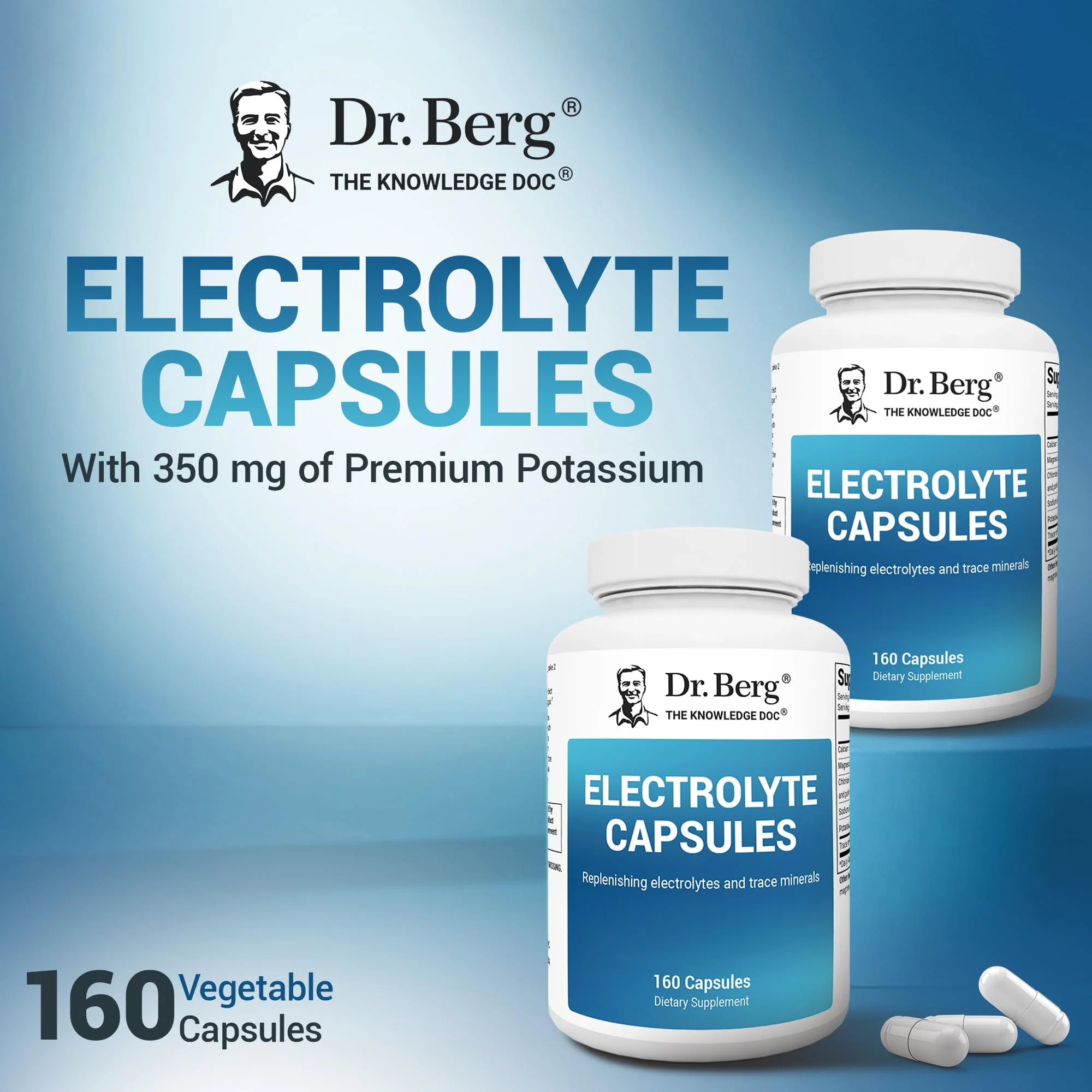 Dr. Berg Electrolyte Capsules - Electrolyte Supplements for Supporting Energy, Endurance, and Hydration - Sugar Free, No Maltodextrin, Keto Friendly - 160 Caps - Image 7