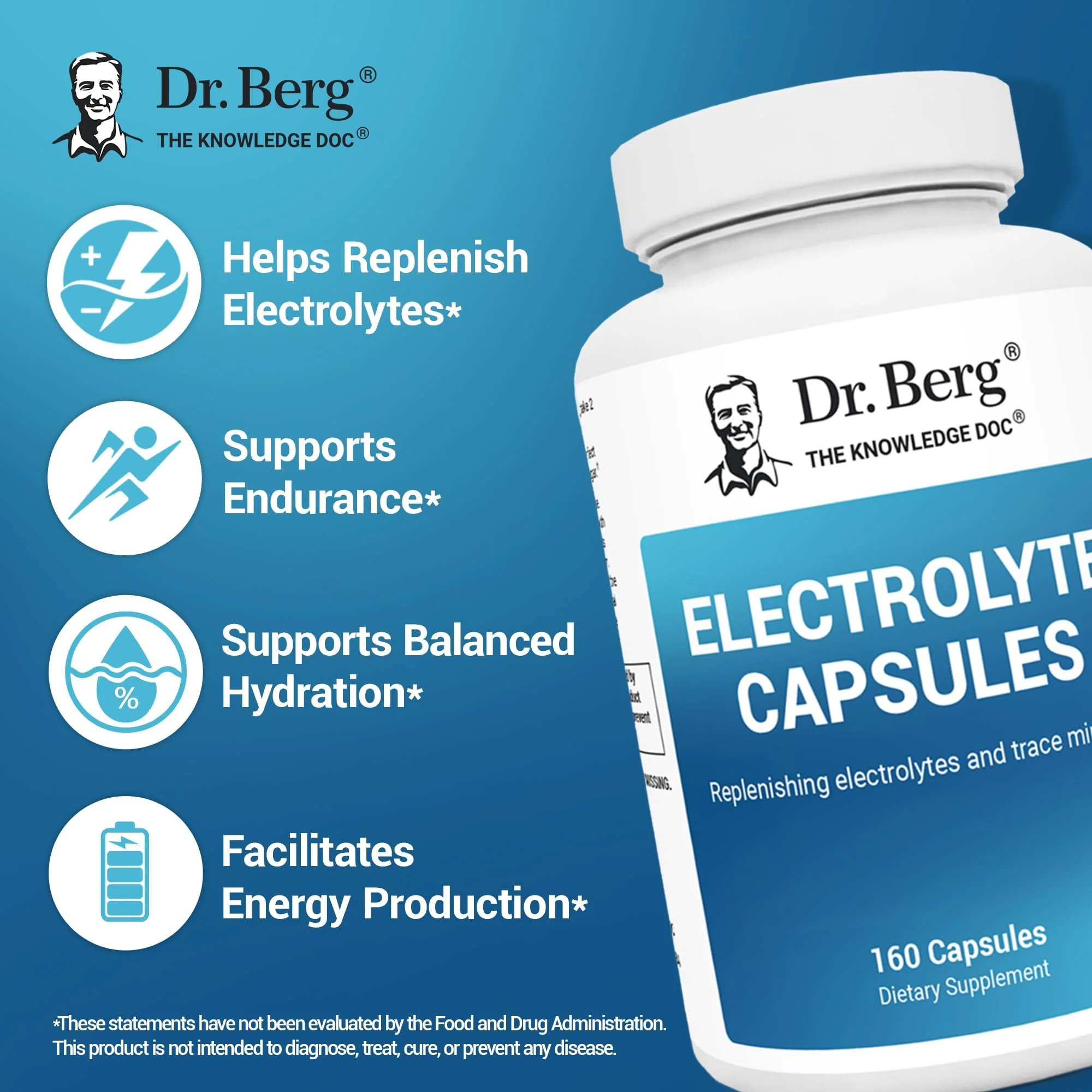 Dr. Berg Electrolyte Capsules - Electrolyte Supplements for Supporting Energy, Endurance, and Hydration - Sugar Free, No Maltodextrin, Keto Friendly - 160 Caps - Image 9