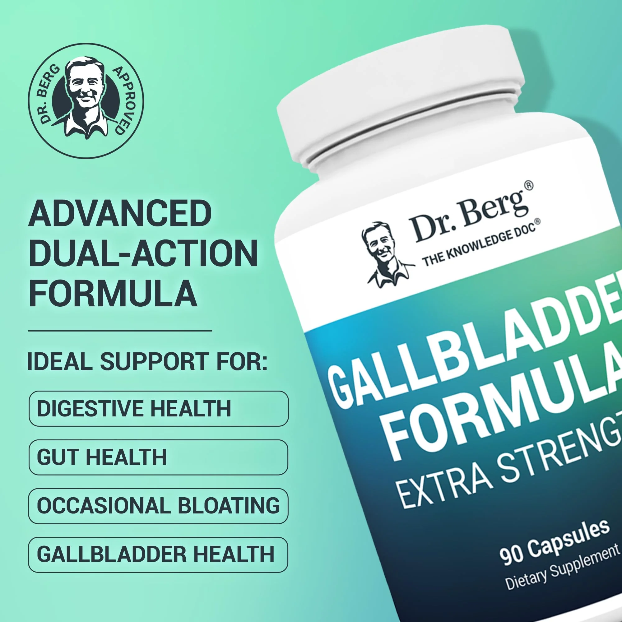 Dr. Berg Gallbladder Formula Extra Strength - with Ox Bile Powder and Conjugated Bile Acid - Digestive Enzymes Proprietary Blend - Full 45-Day Supply - 90 Vegetable Capsules - Image 9