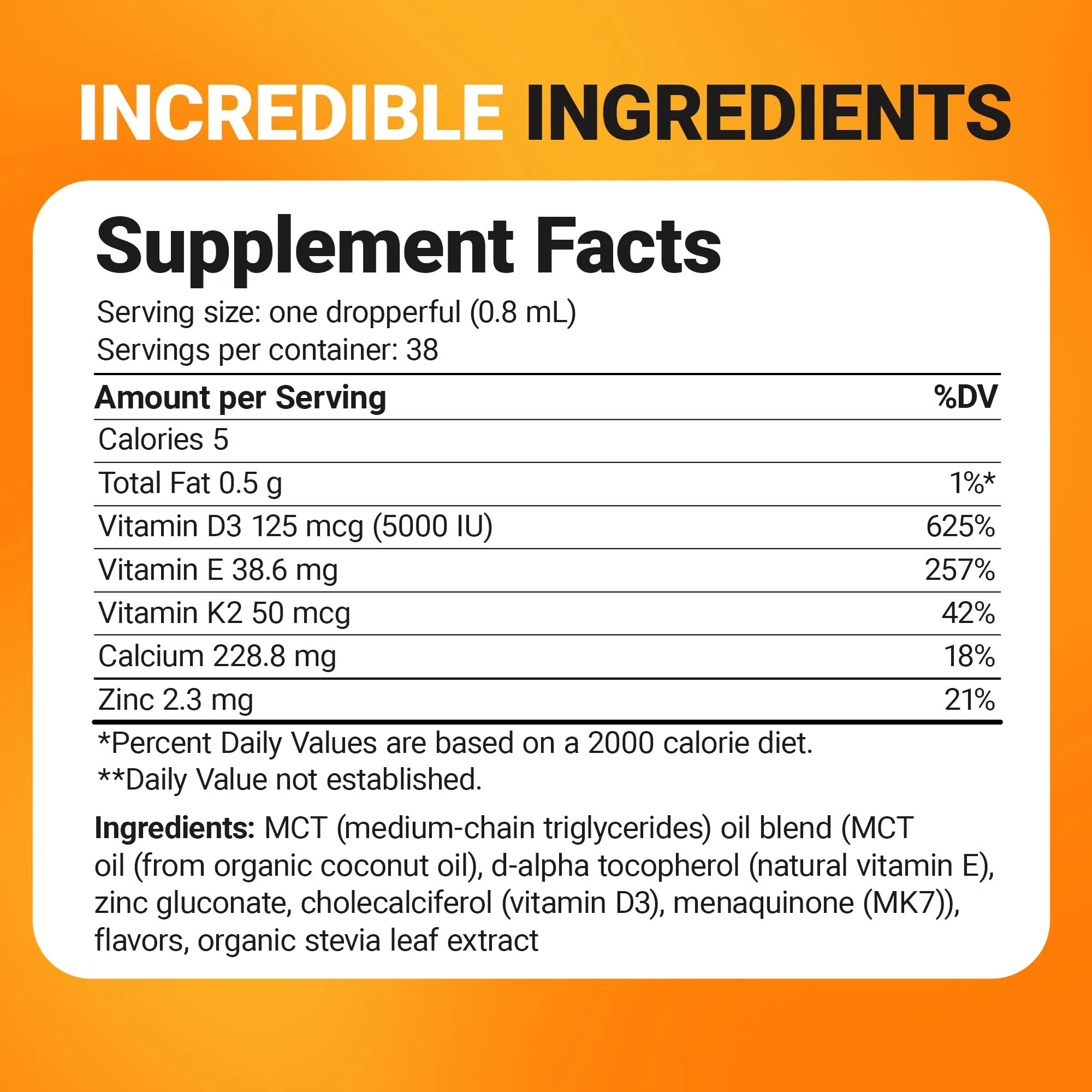 Dr. Berg Liquid Vitamin D3 & K2 Supplement with Zinc - for Bone, Teeth, Mood & Immune Health* - Vitamin D3 & K2 Drops for Adults - 1 fl oz - Image 4