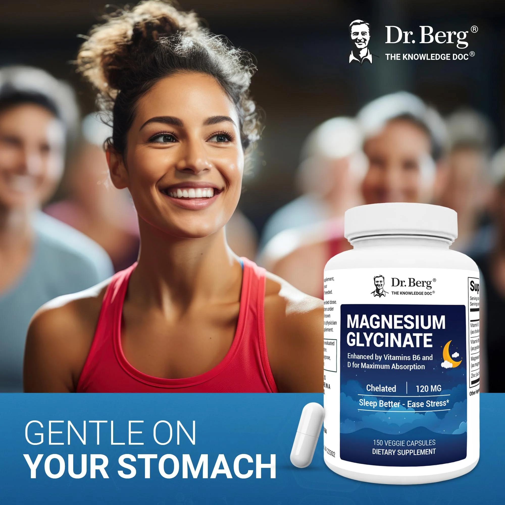 Dr. Berg Magnesium Glycinate 150ct – 4-in-1 Chelated for Muscle, Nerve, Sleep & Stress Support*– w/ D3, B6 & Zinc – 4X Lab-Tested – No Fillers – Formulated in USA, GMP-Certified - Image 8